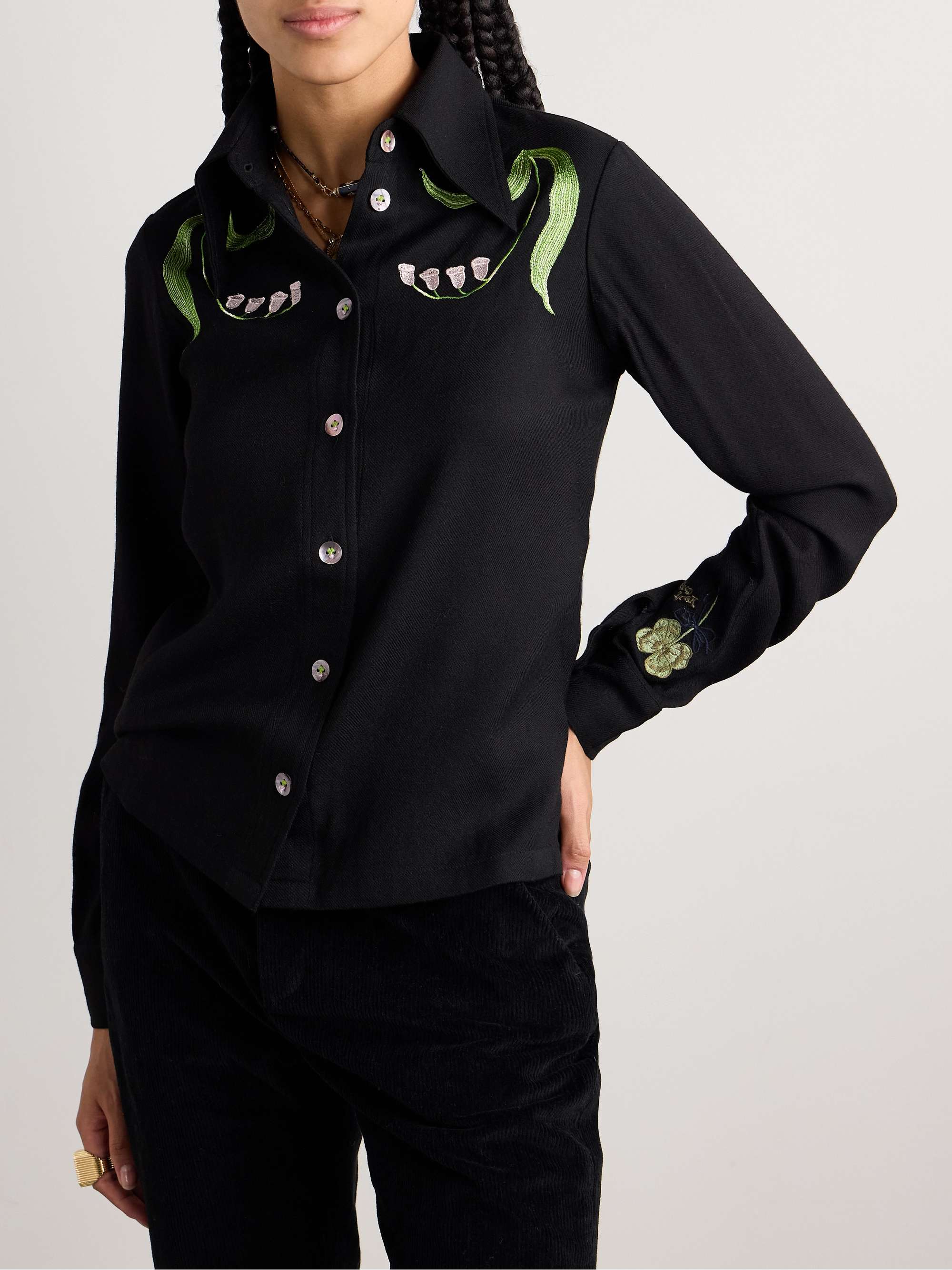 Dolly embroidered wool shirt view