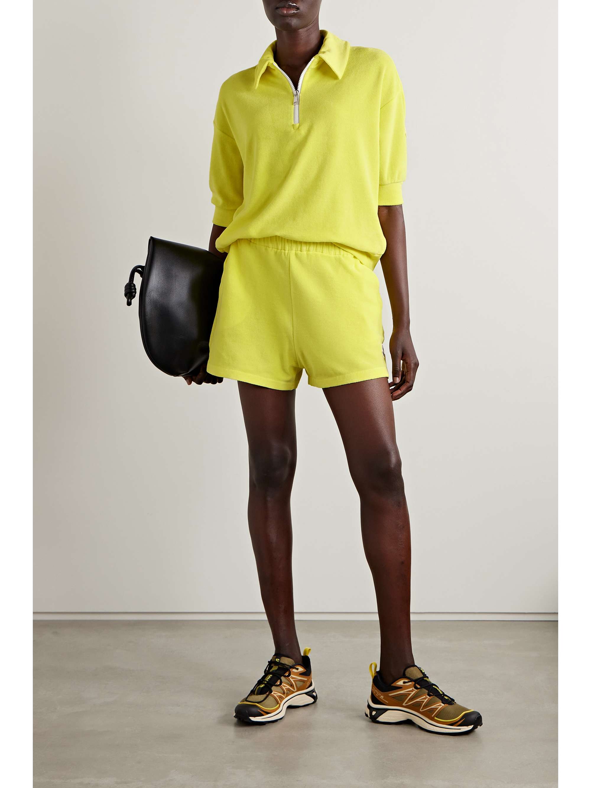 Cotton-blend terry polo shirt view
