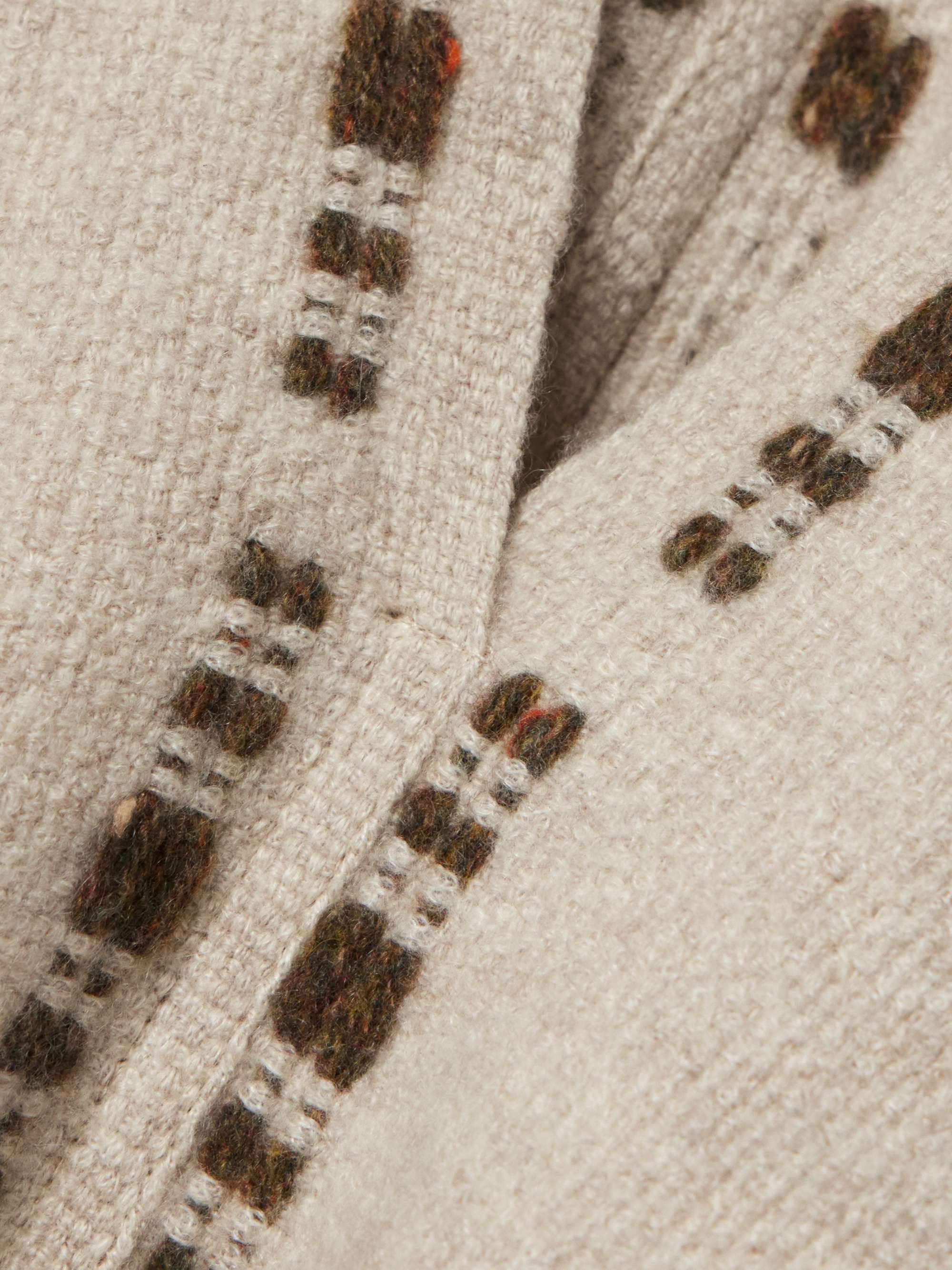 Frayed cashmere and silk-blend poncho view