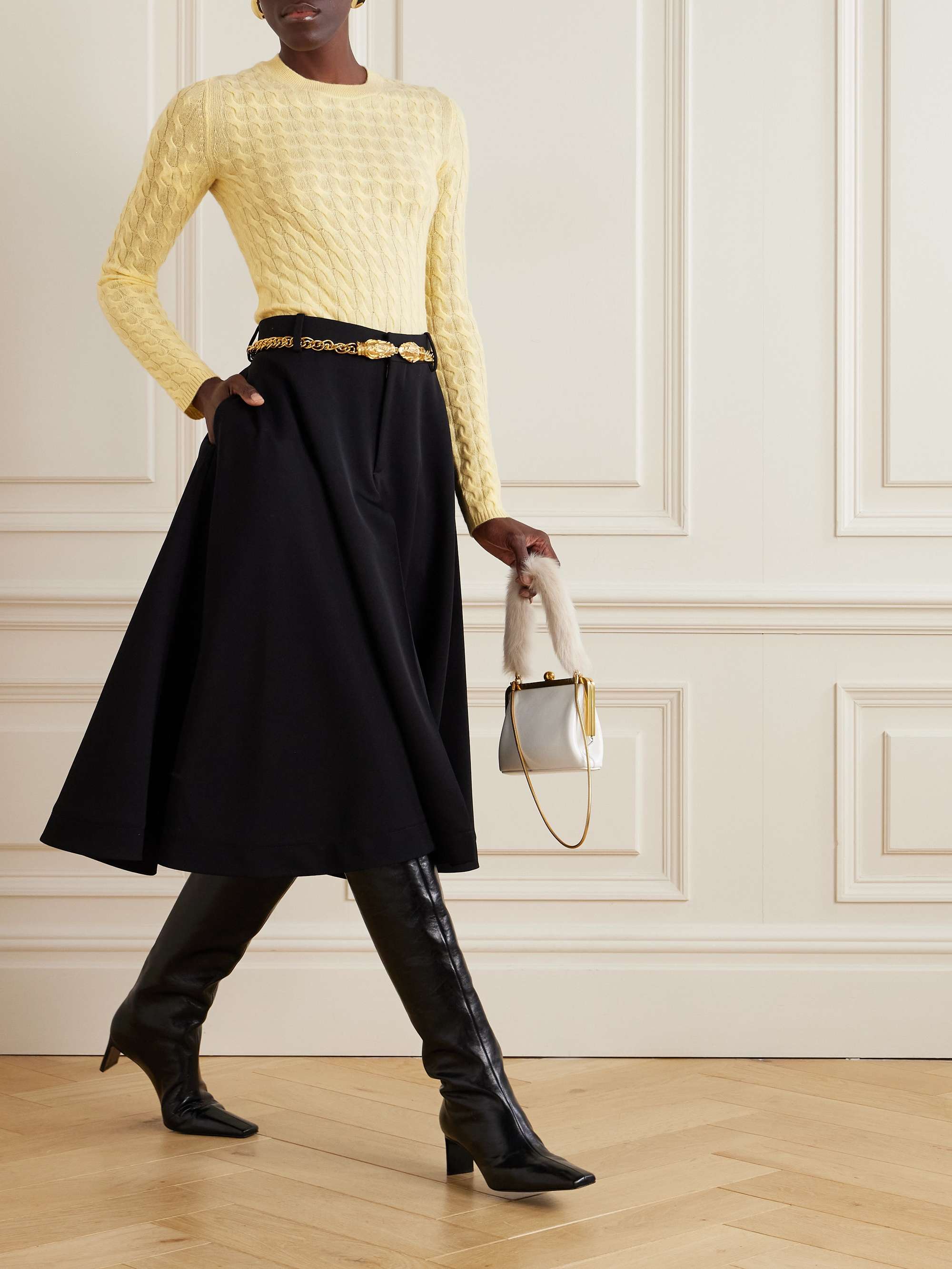 Milla cable-knit cashmere sweater view