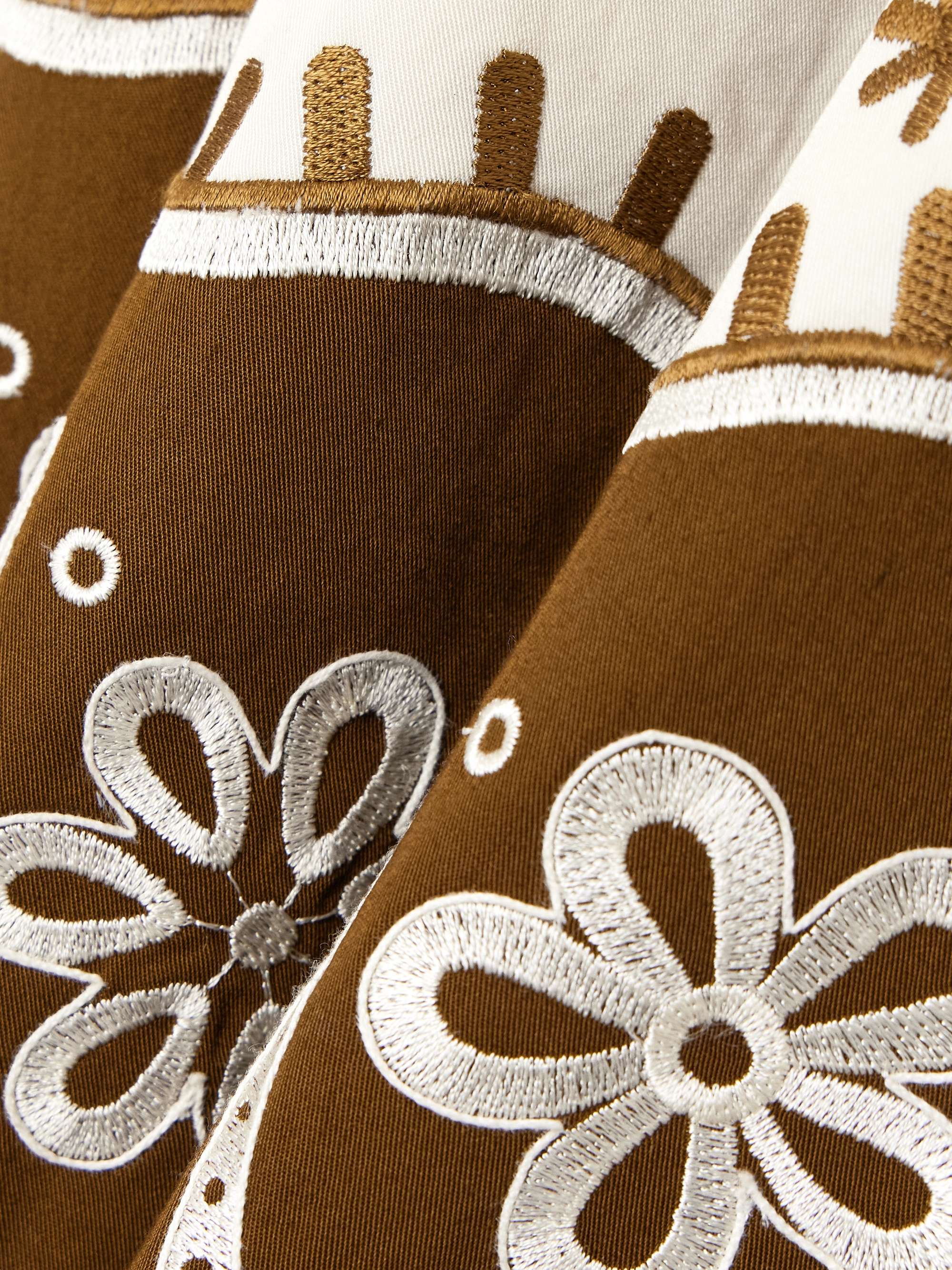 Amelianna embroidered cotton-blend drill maxi skirt view