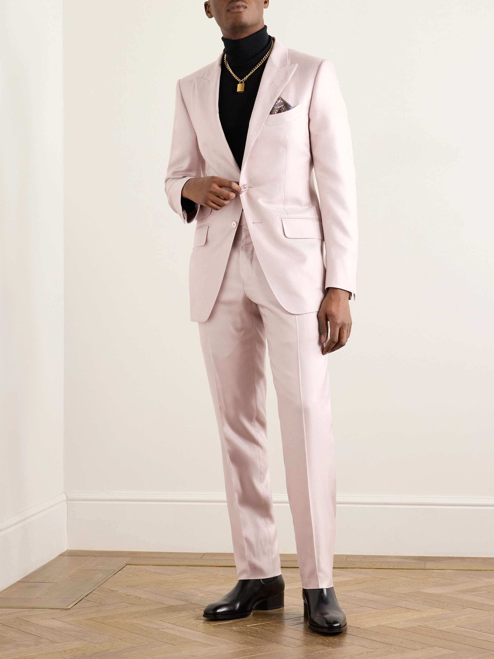 O'Connor Straight-Leg Silk-Twill Suit Trousers view
