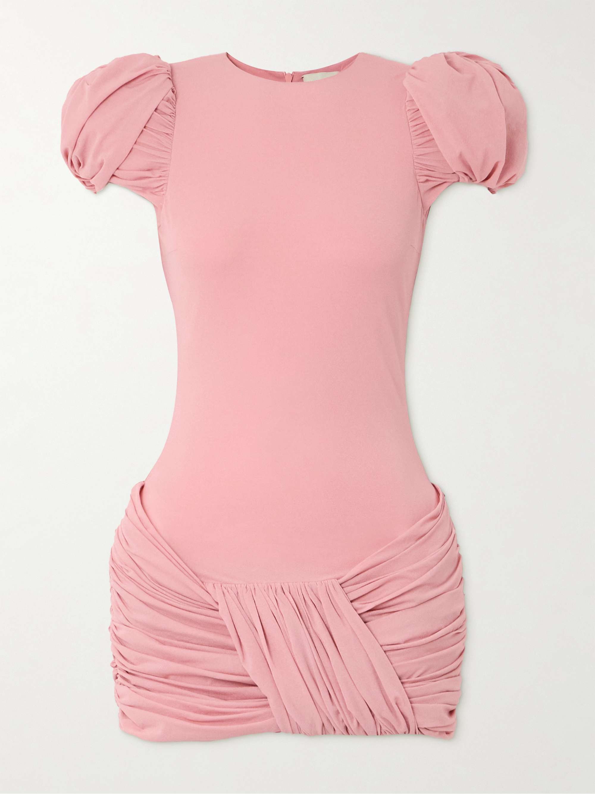 Ruched stretch silk-crepe mini dress view