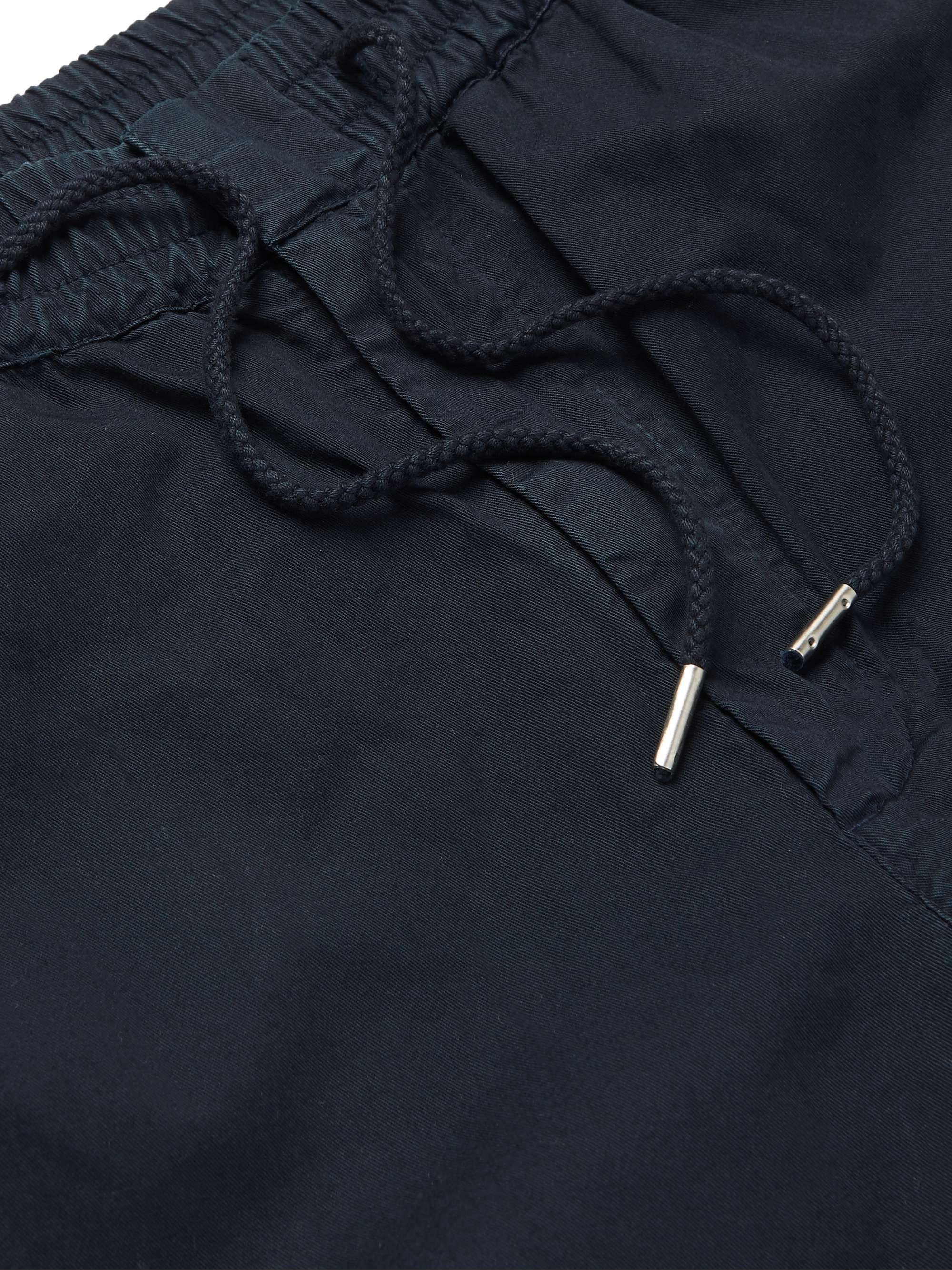 Tapered Cotton-Twill Drawstring Trousers view