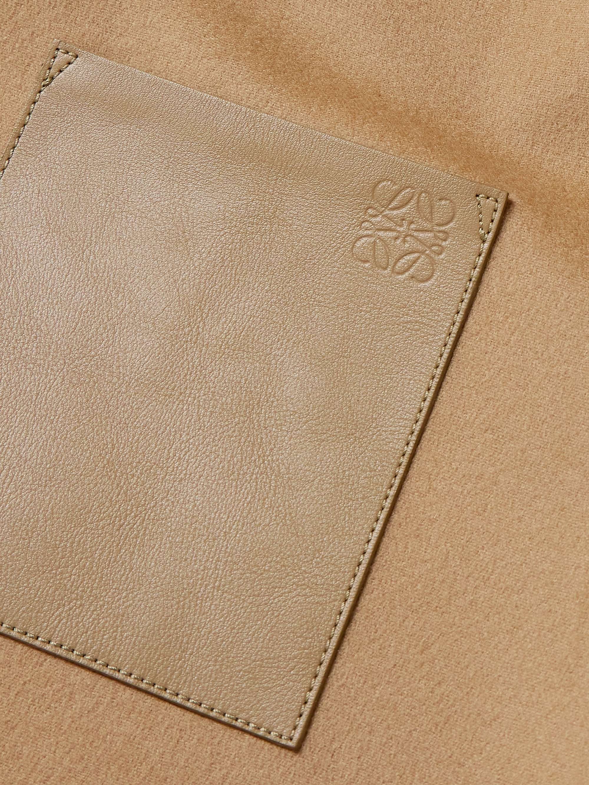Leather-Trimmed Wool and Cashmere Jacket view