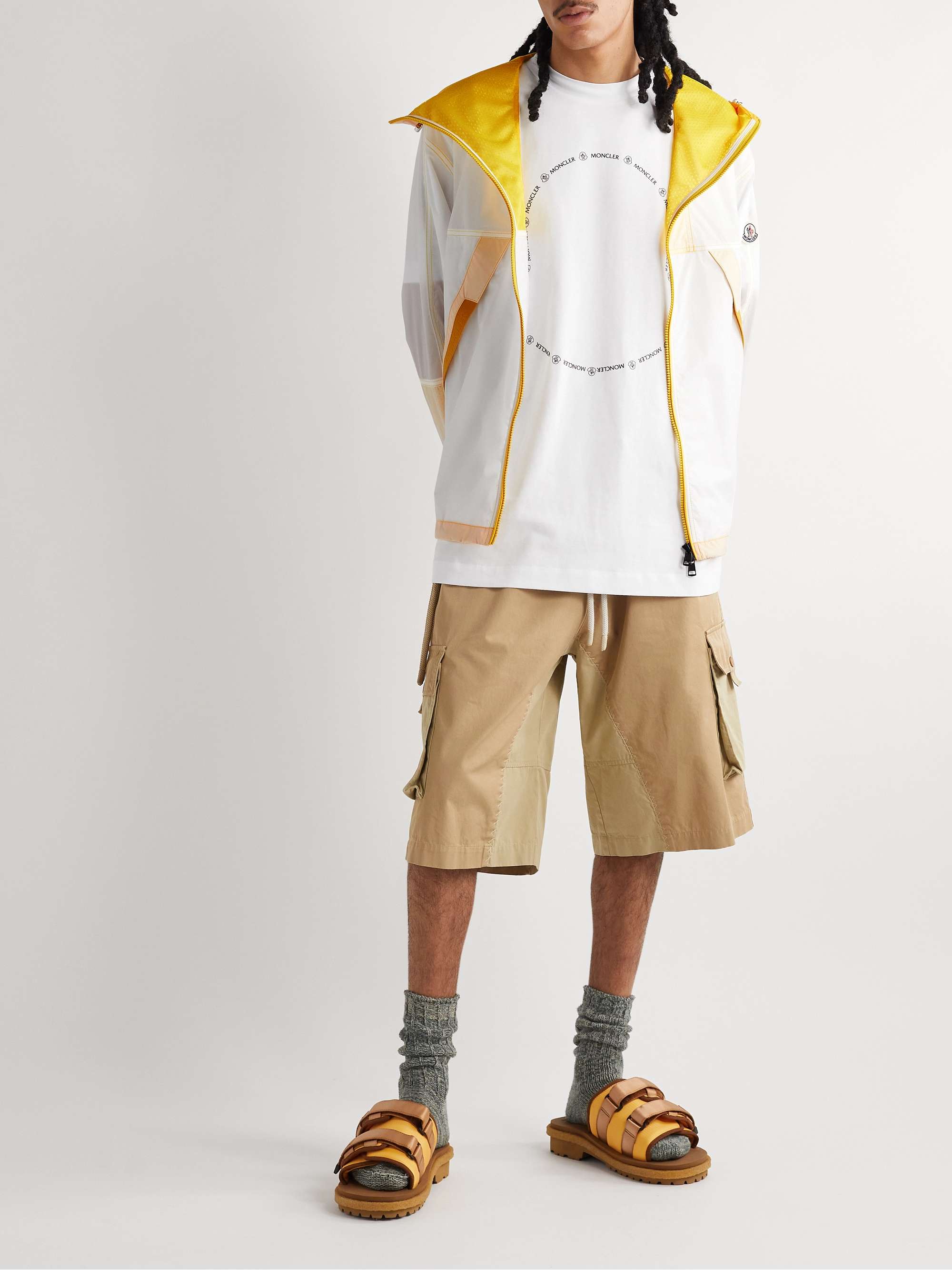 Doi Logo-Appliquéd Webbing-Trimmed Nylon Hooded Jacket view