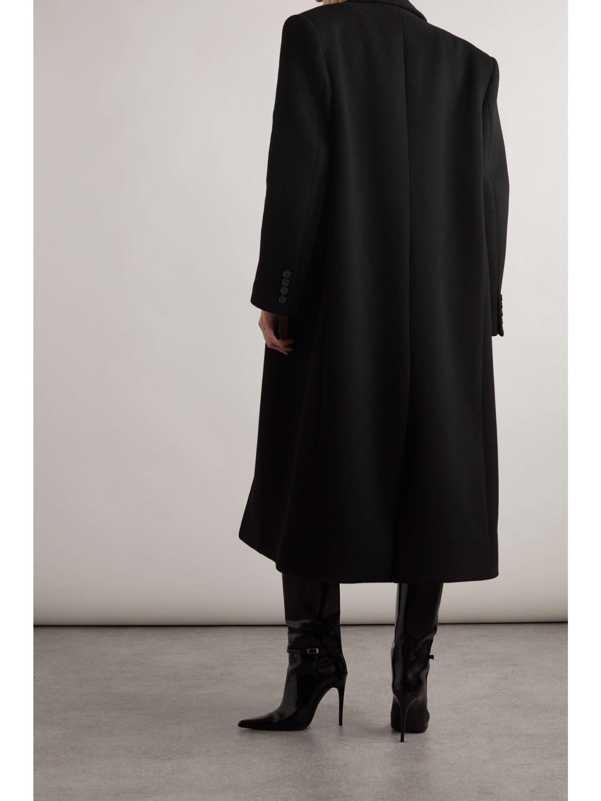 Double-breasted wool coat view