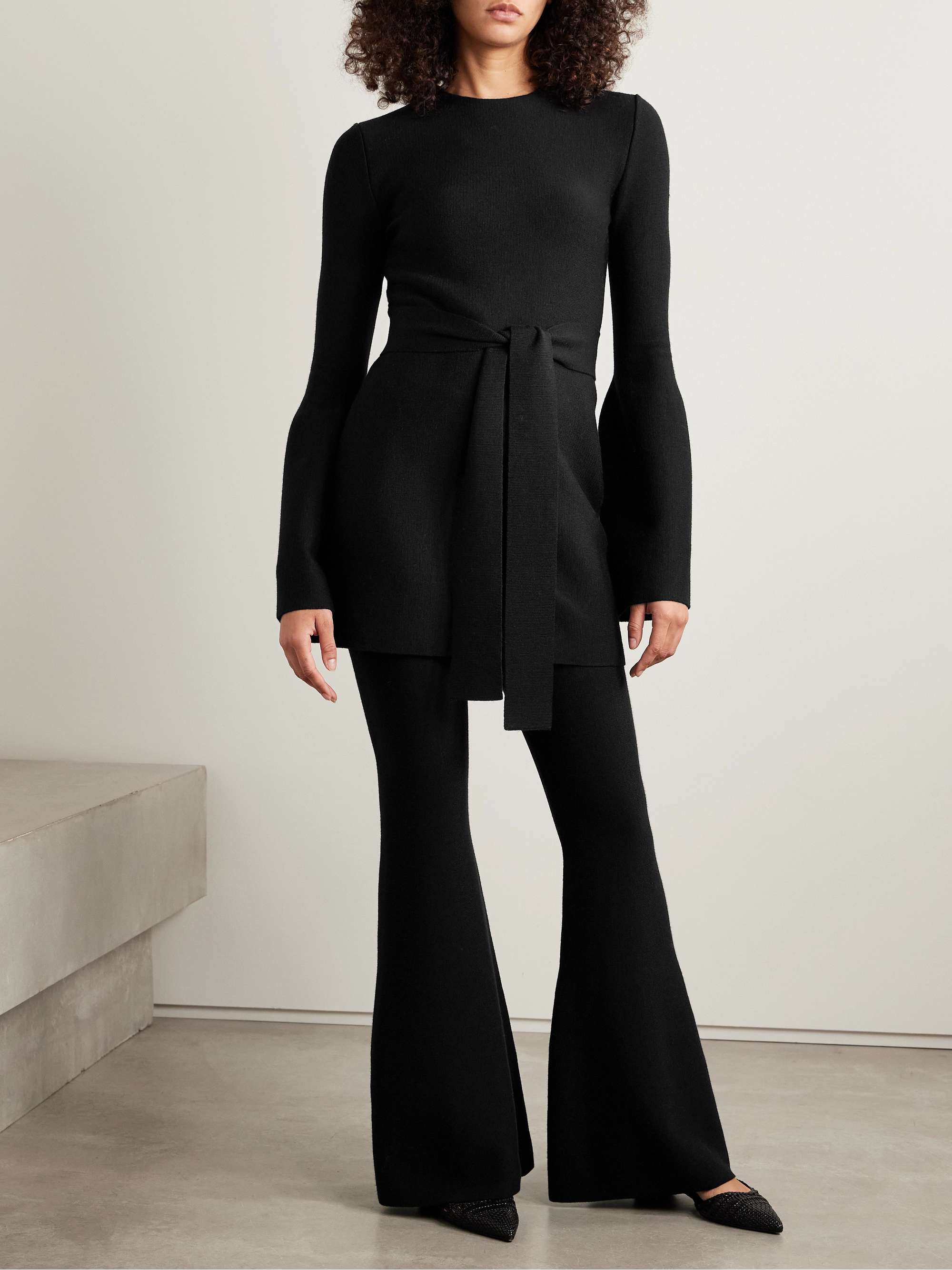 Ayala embellished wool and cashmere-blend flared pants view