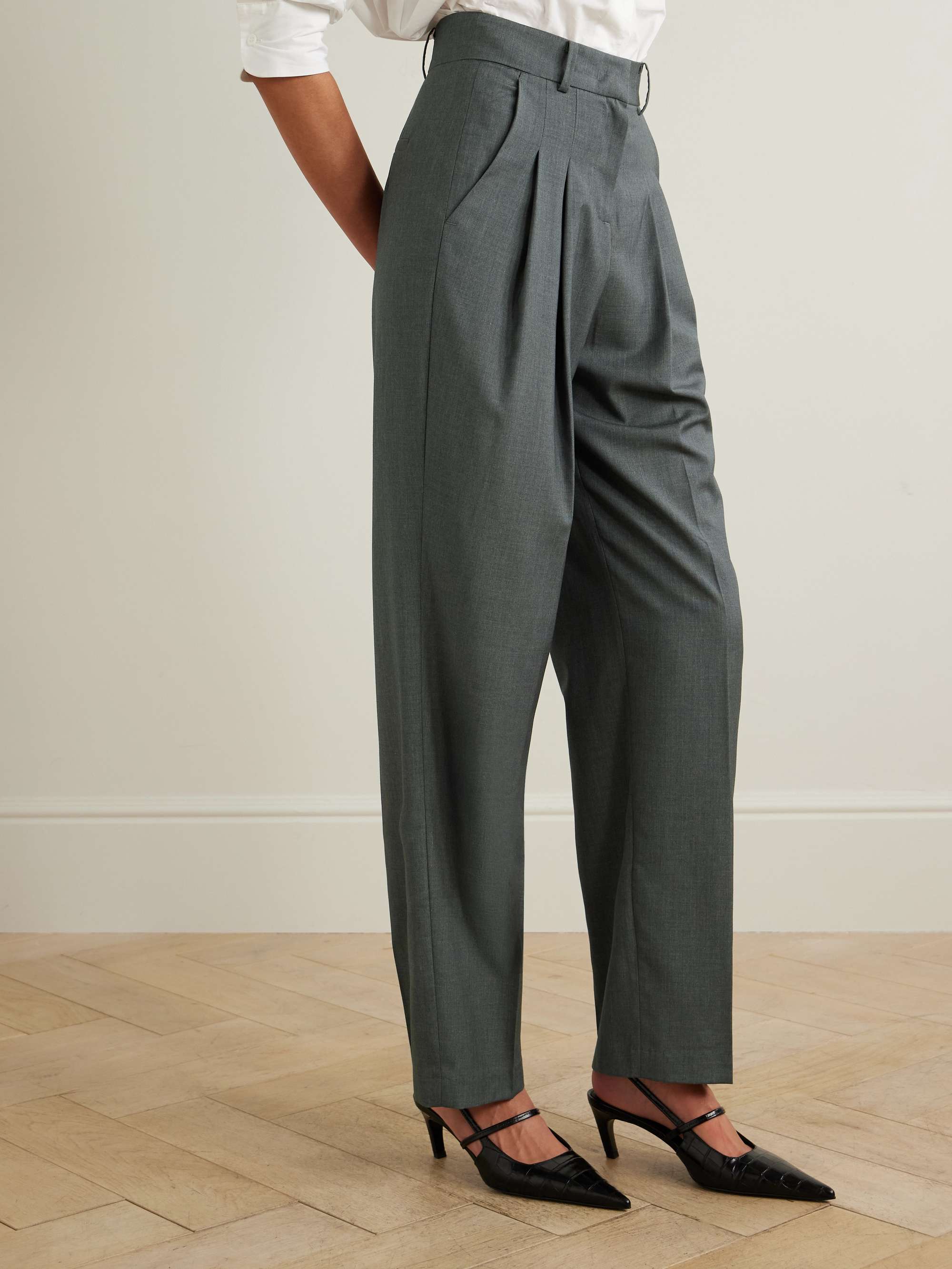 Gelso pleated TENCEL-blend straight-leg pants view