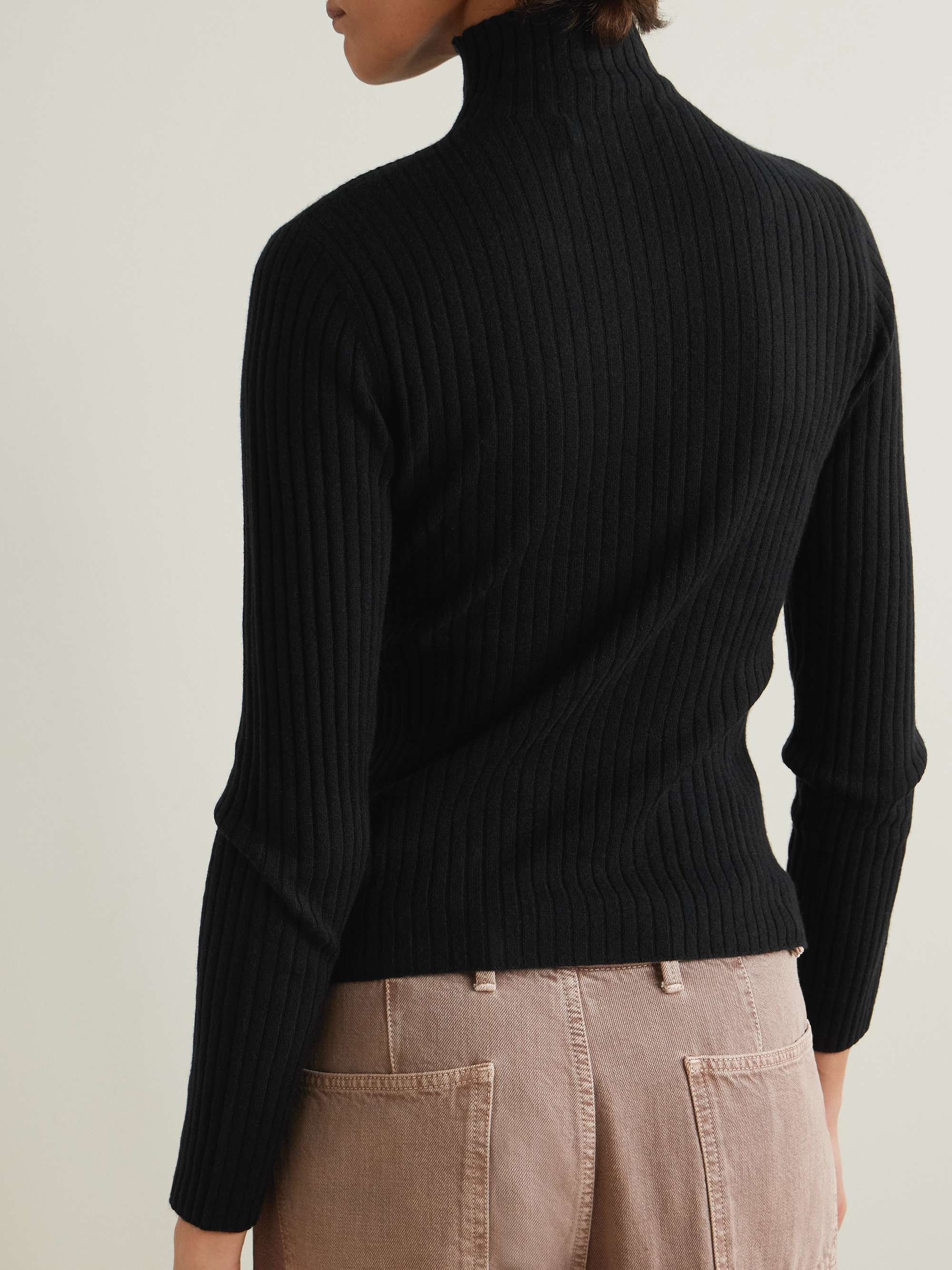 Ariana ribbed turtleneck cashmere sweater view