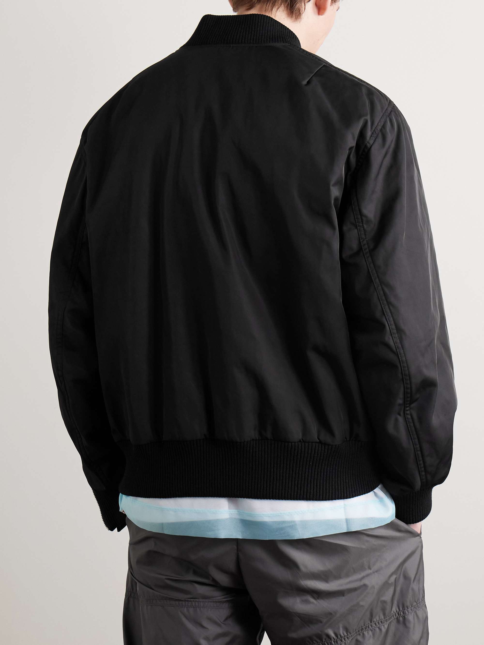 Zip-Detailed Shell Bomber Jacket view