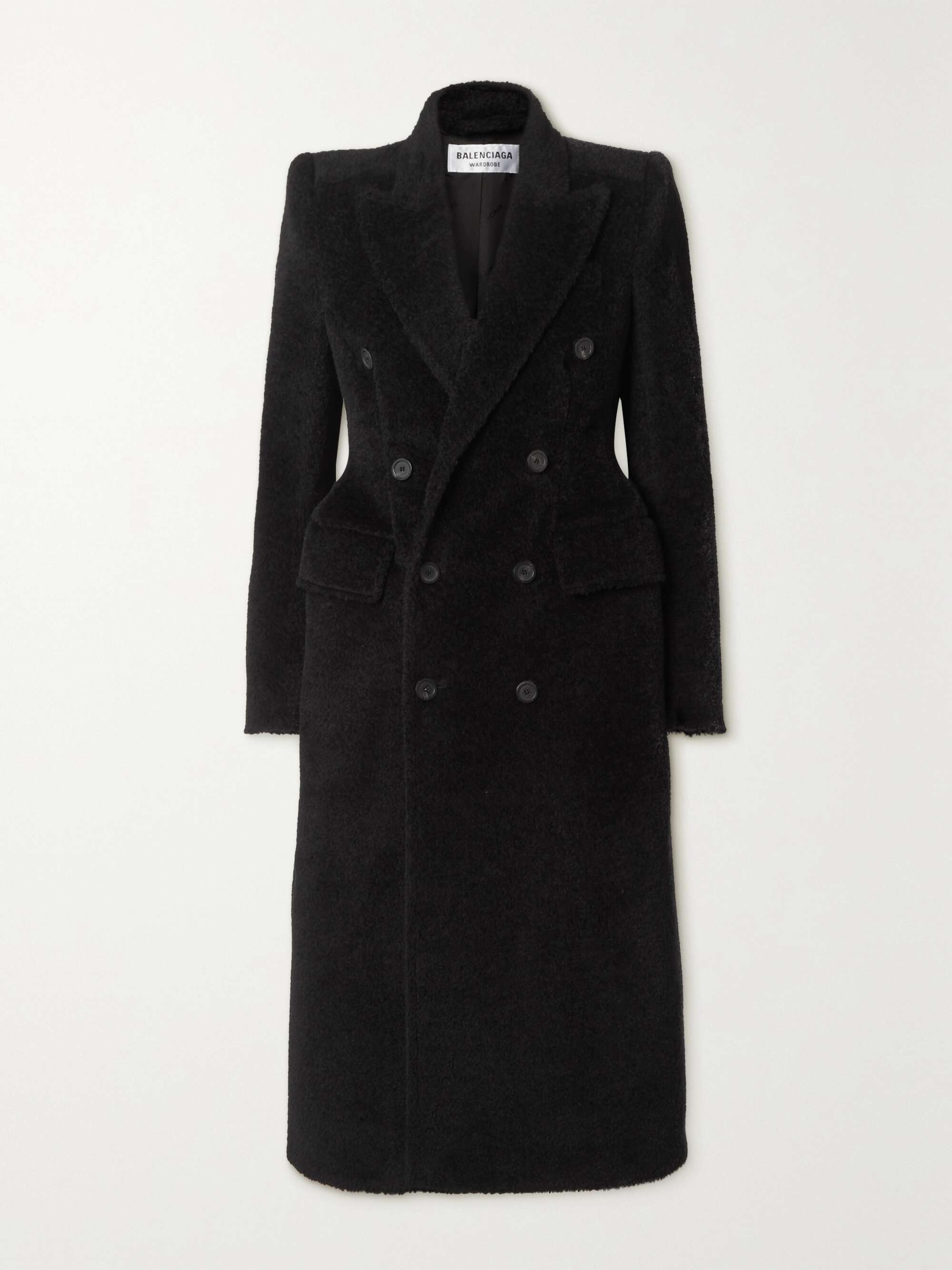 Hourglass double-breasted wool-blend twill coat view