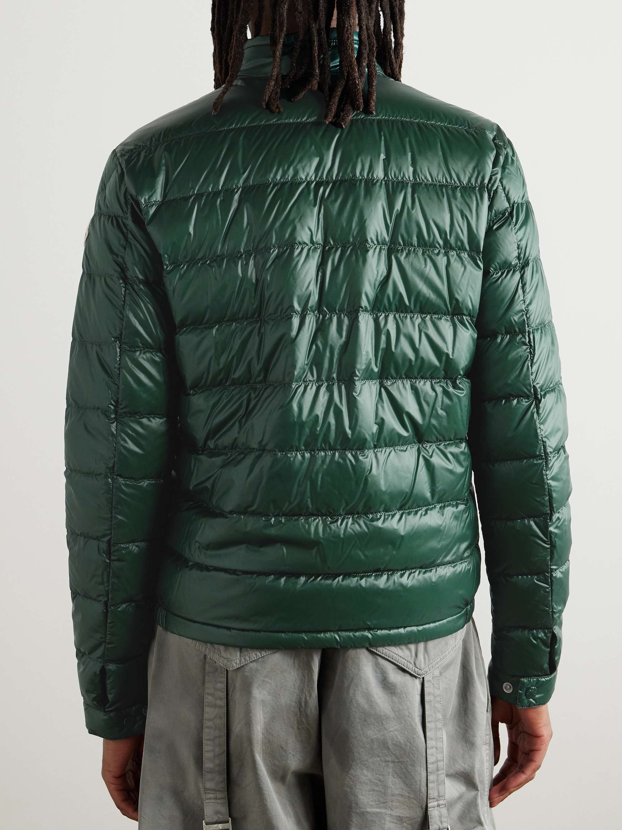 Acorus Logo-Appliquéd Quilted Glossed-Nylon Down Jacket view