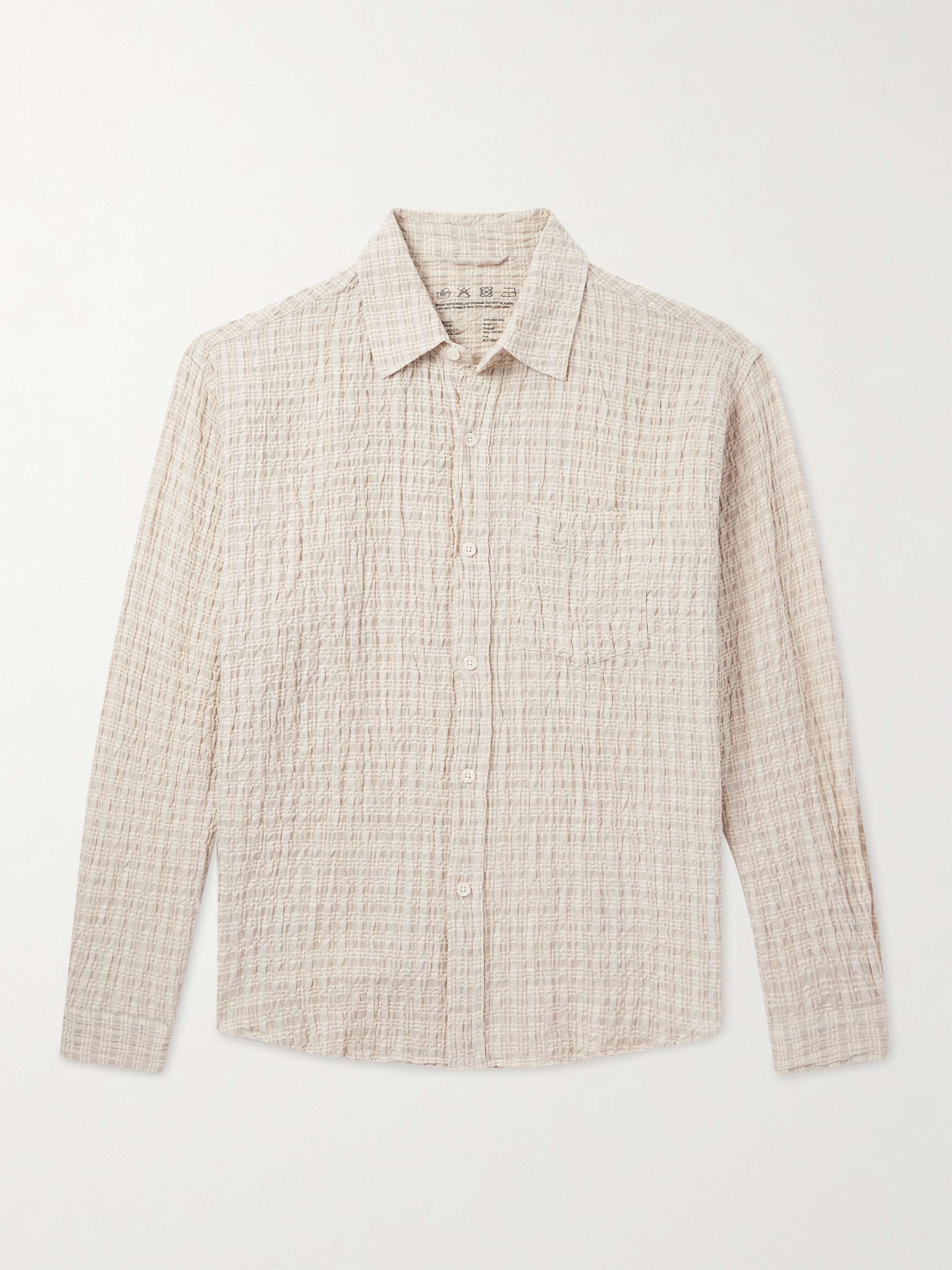 Executive Cotton and Linen-Blend Seersucker Shirt view