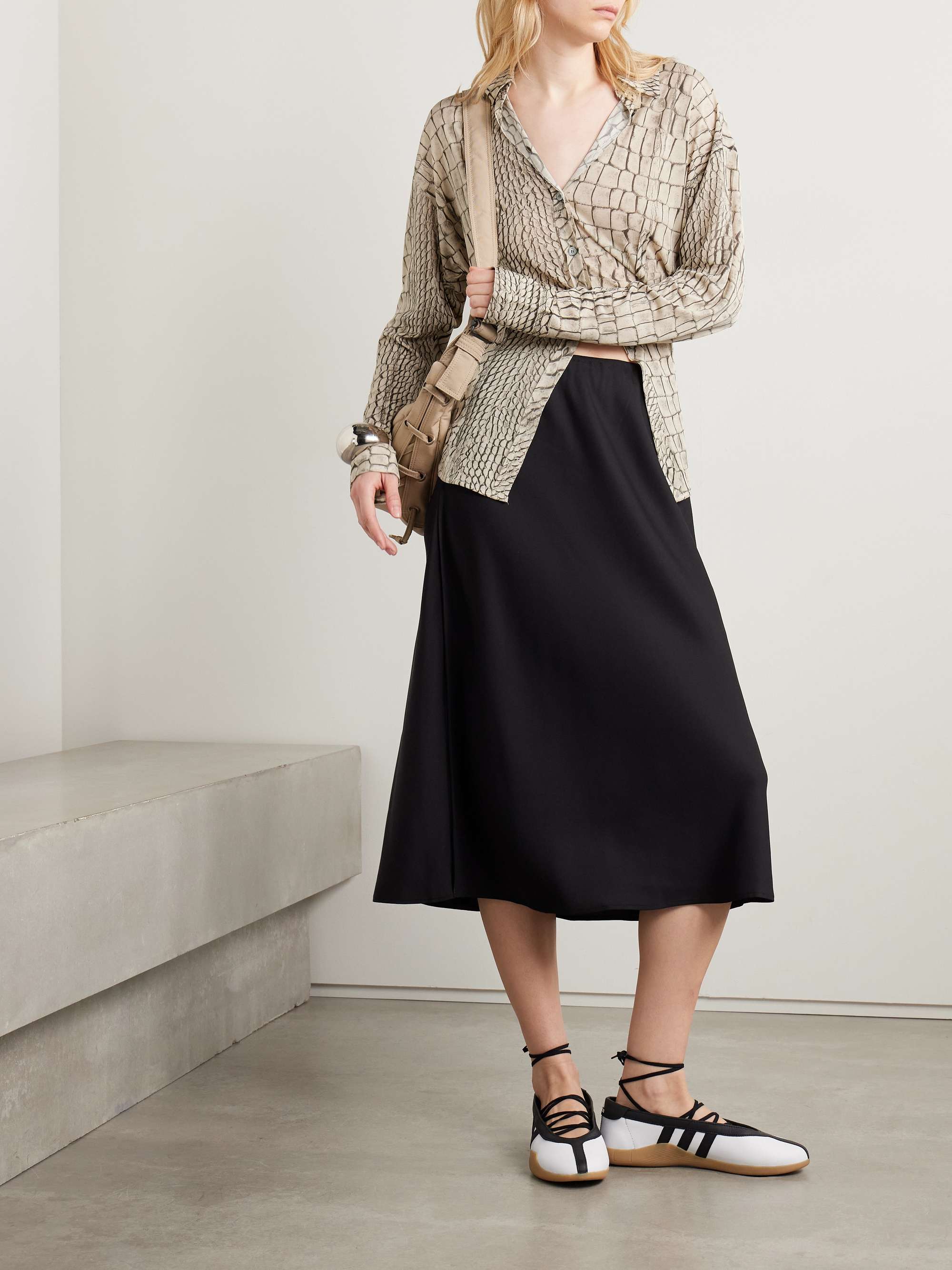 Trompe l'oeil printed stretch-jersey shirt view