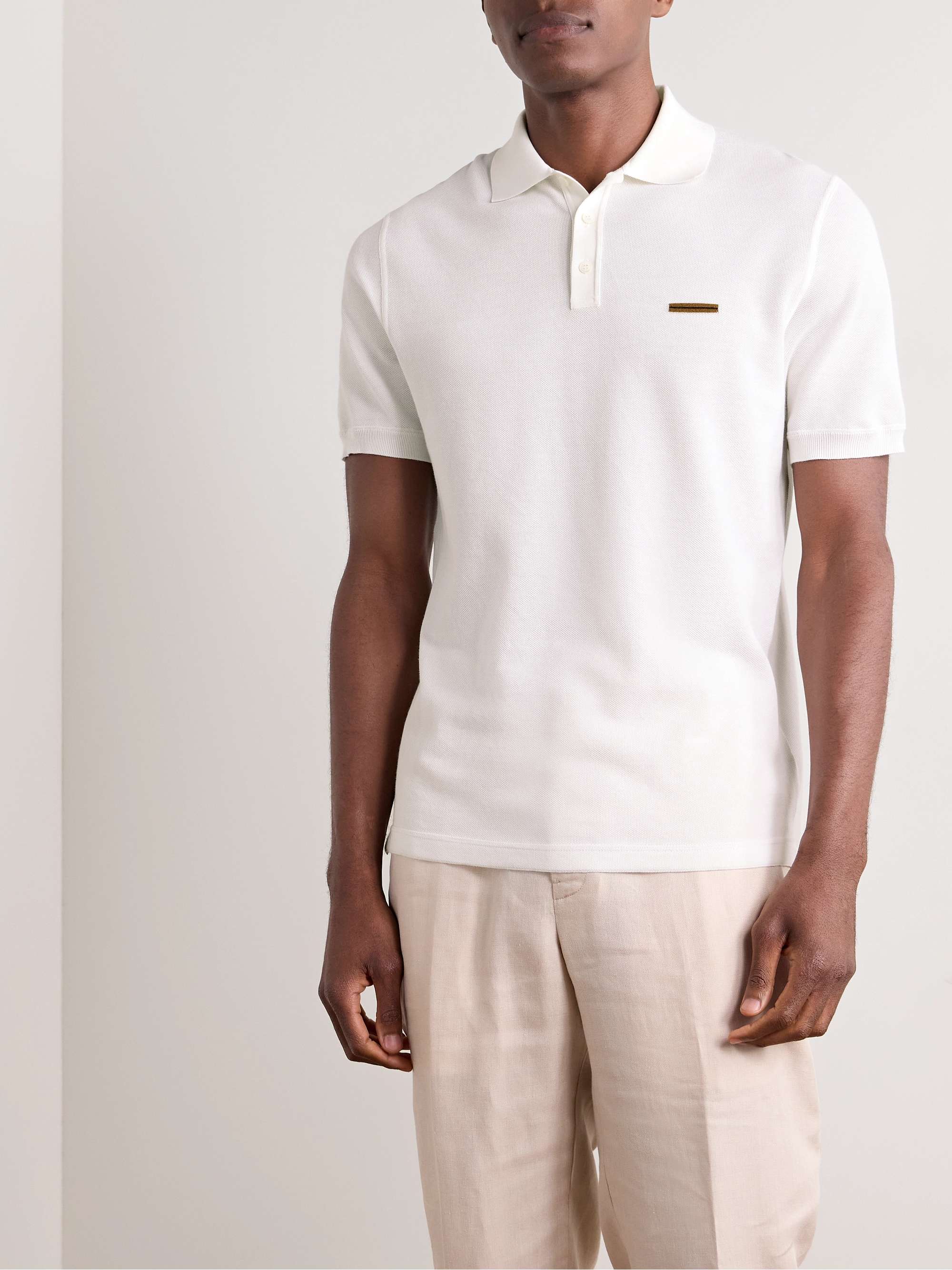 Slim-Fit Cotton-Piqué Polo Shirt view