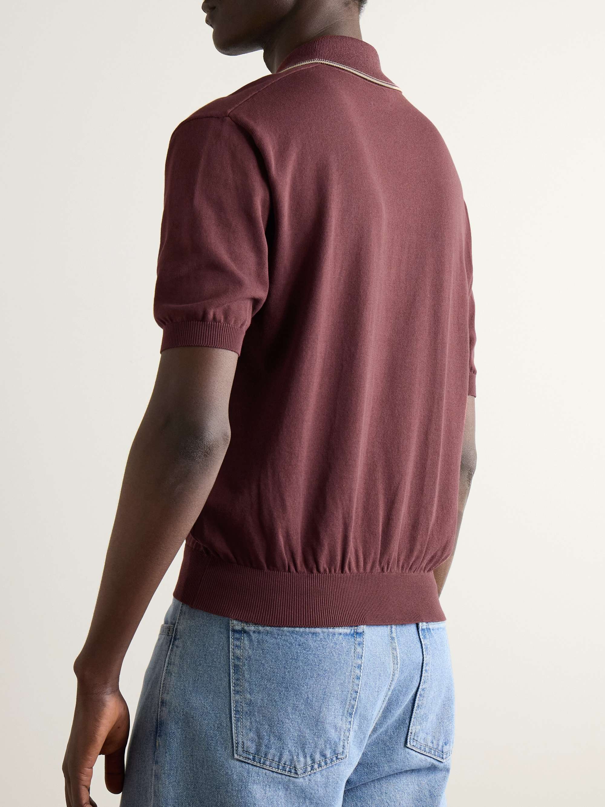 Carol Striped Cotton-Blend Polo Shirt view