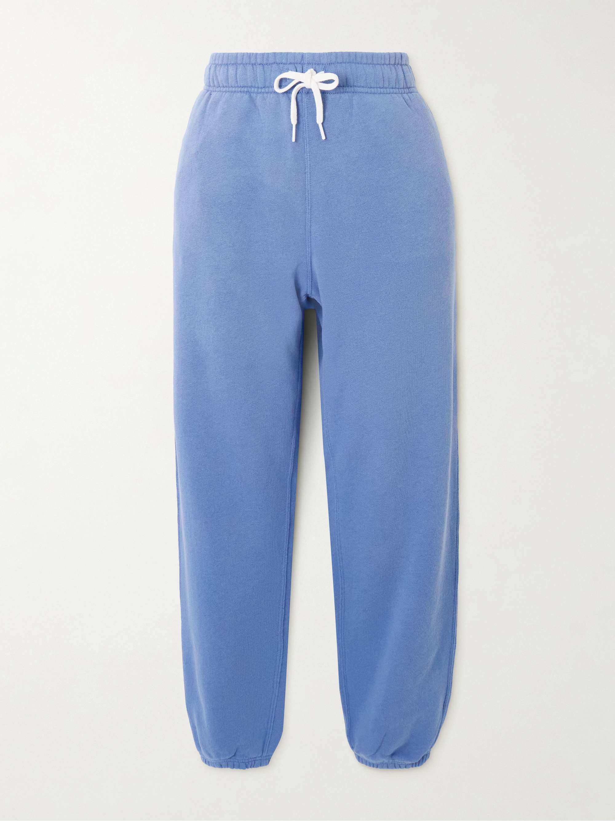 Embroidered cotton-blend jersey sweatpants view