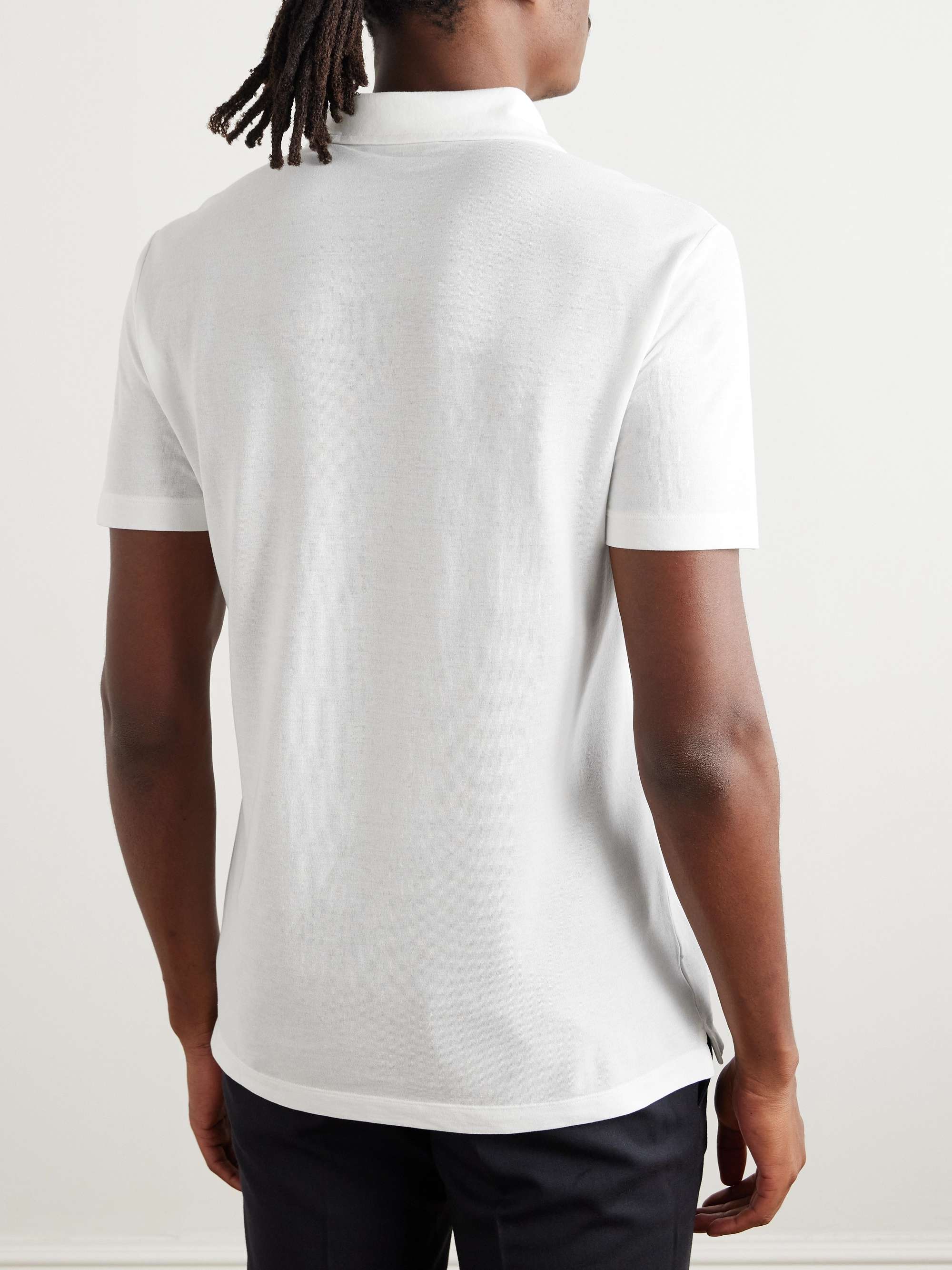 Zanone Slim-Fit Cotton-Crepe Polo Shirt view