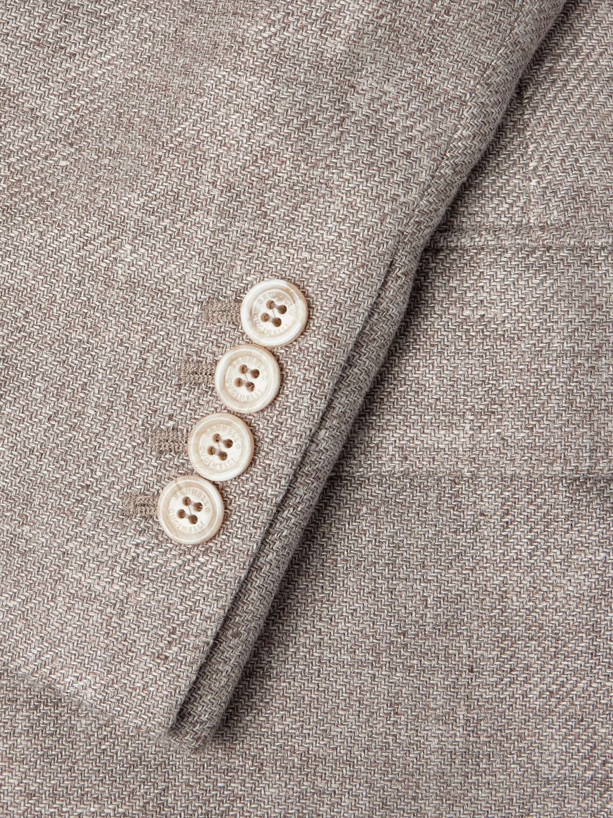 Double-Breasted Linen, Wool and Silk-Blend Hopsack Blazer view
