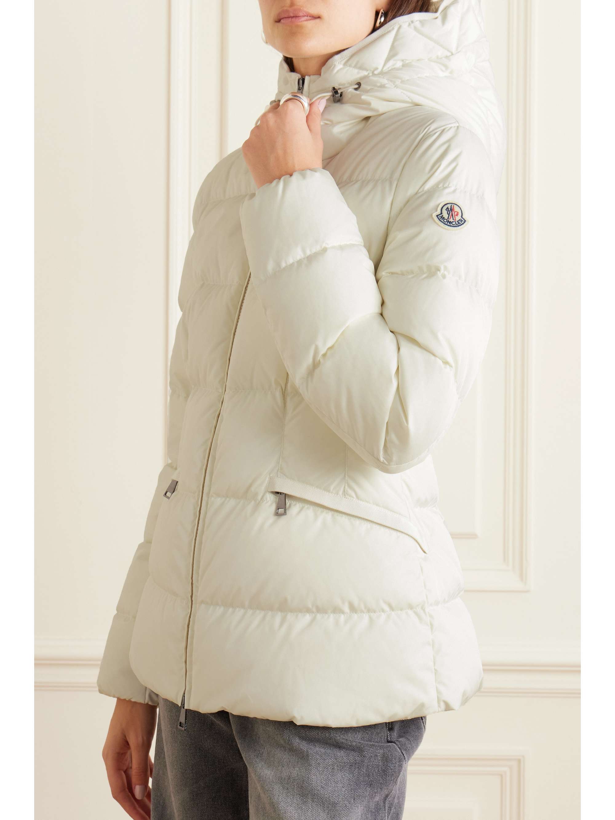 Avoce hooded quilted shell down jacket view