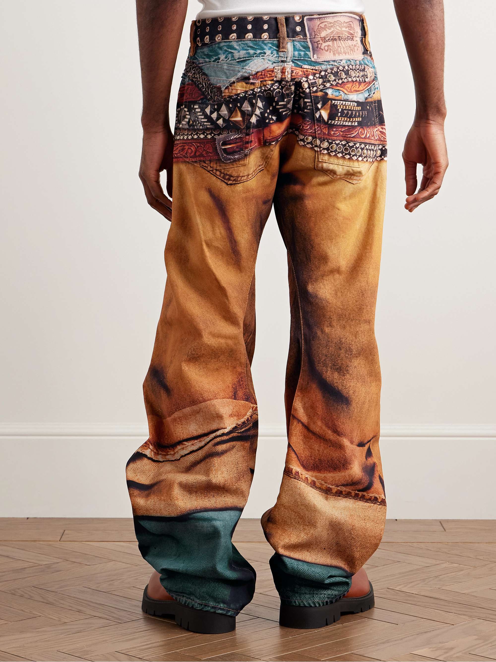 Wide-Leg Printed Cotton-Canvas Trousers view