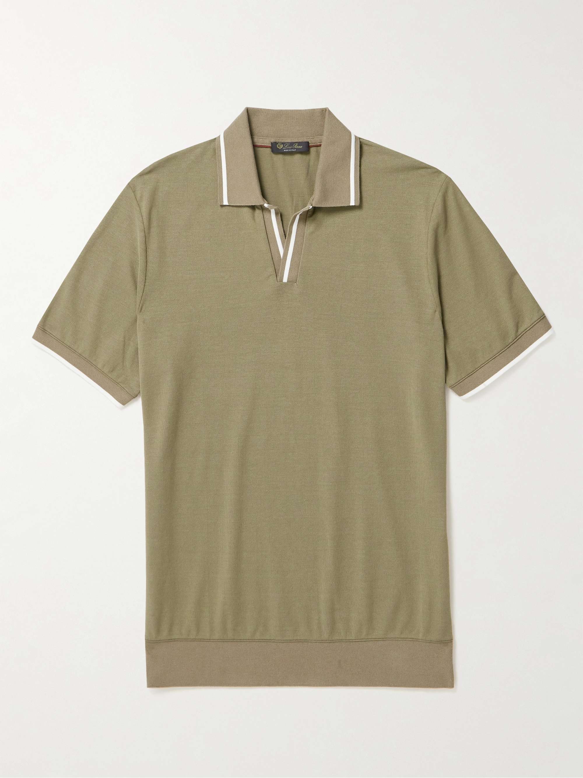 Open-Collar Cotton Polo Shirt view