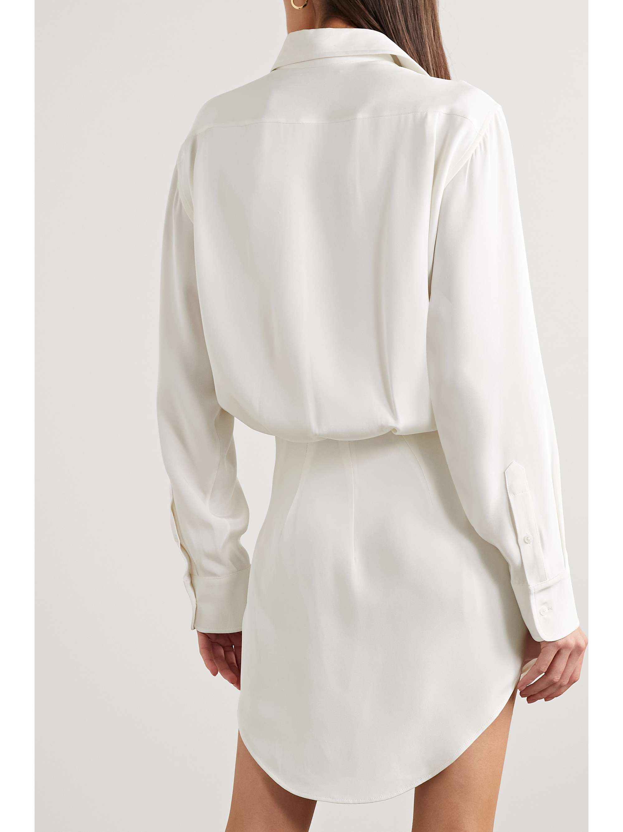 The Vera silk-crepe mini shirt dress view