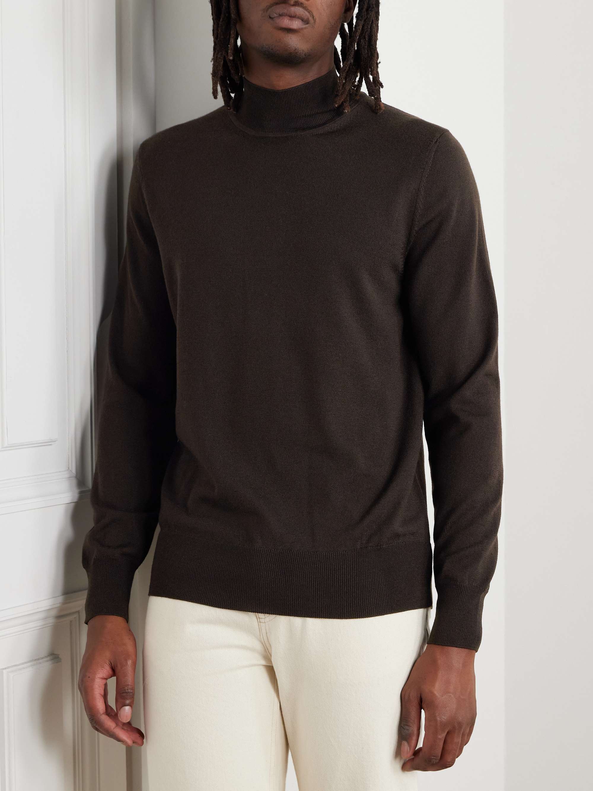 Merino Wool Mock-Neck Sweater view