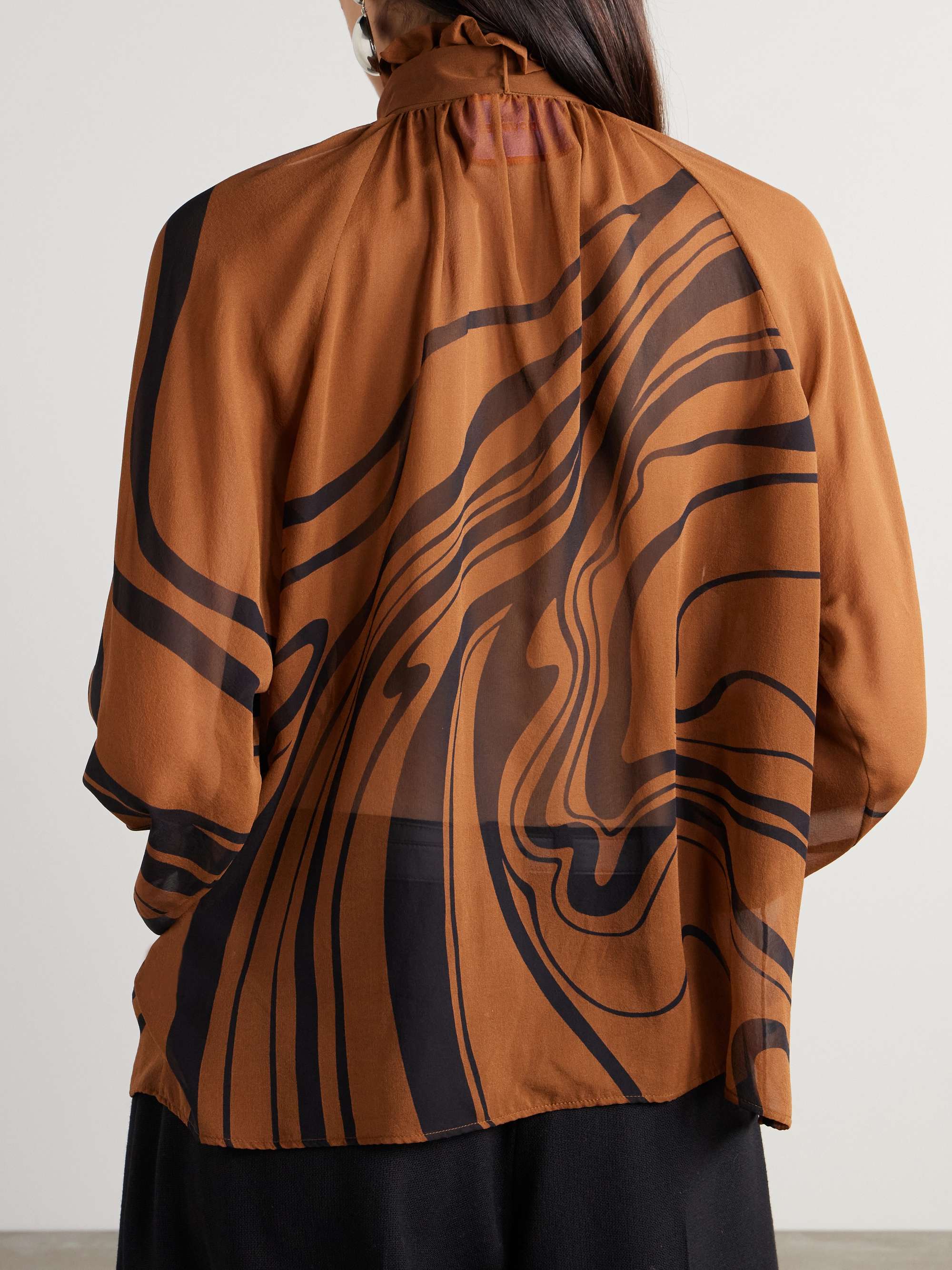 Cerere pussy-bow printed silk-georgette blouse view