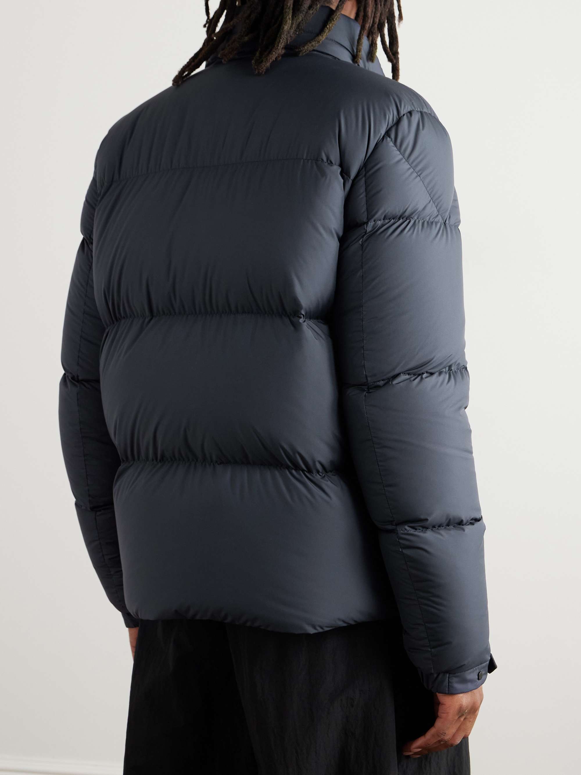 Besbre Logo-Appliquéd Leather-Trimmed Quilted Airsoft Down Jacket view