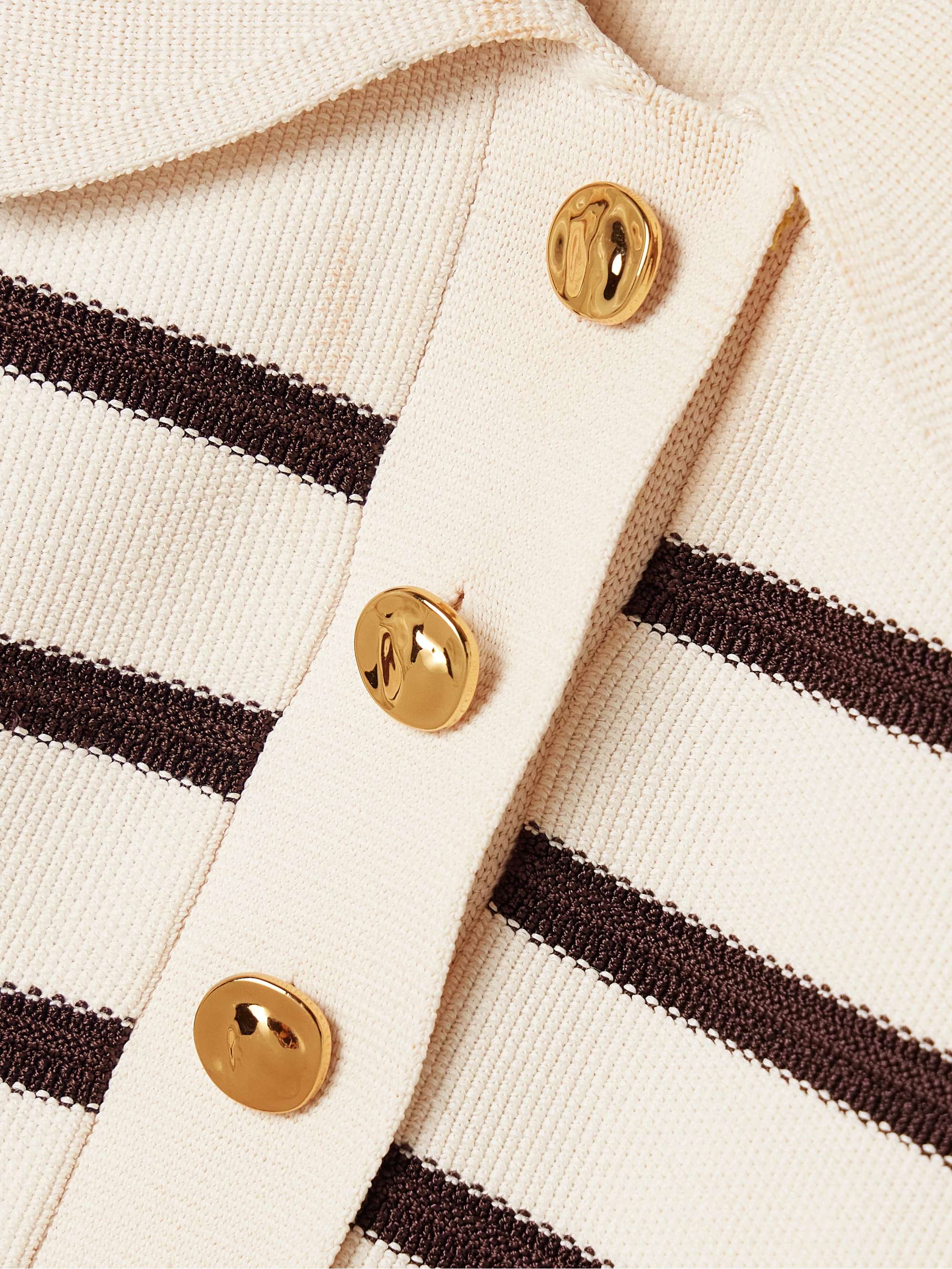 Illuminate cropped striped knitted sweater view