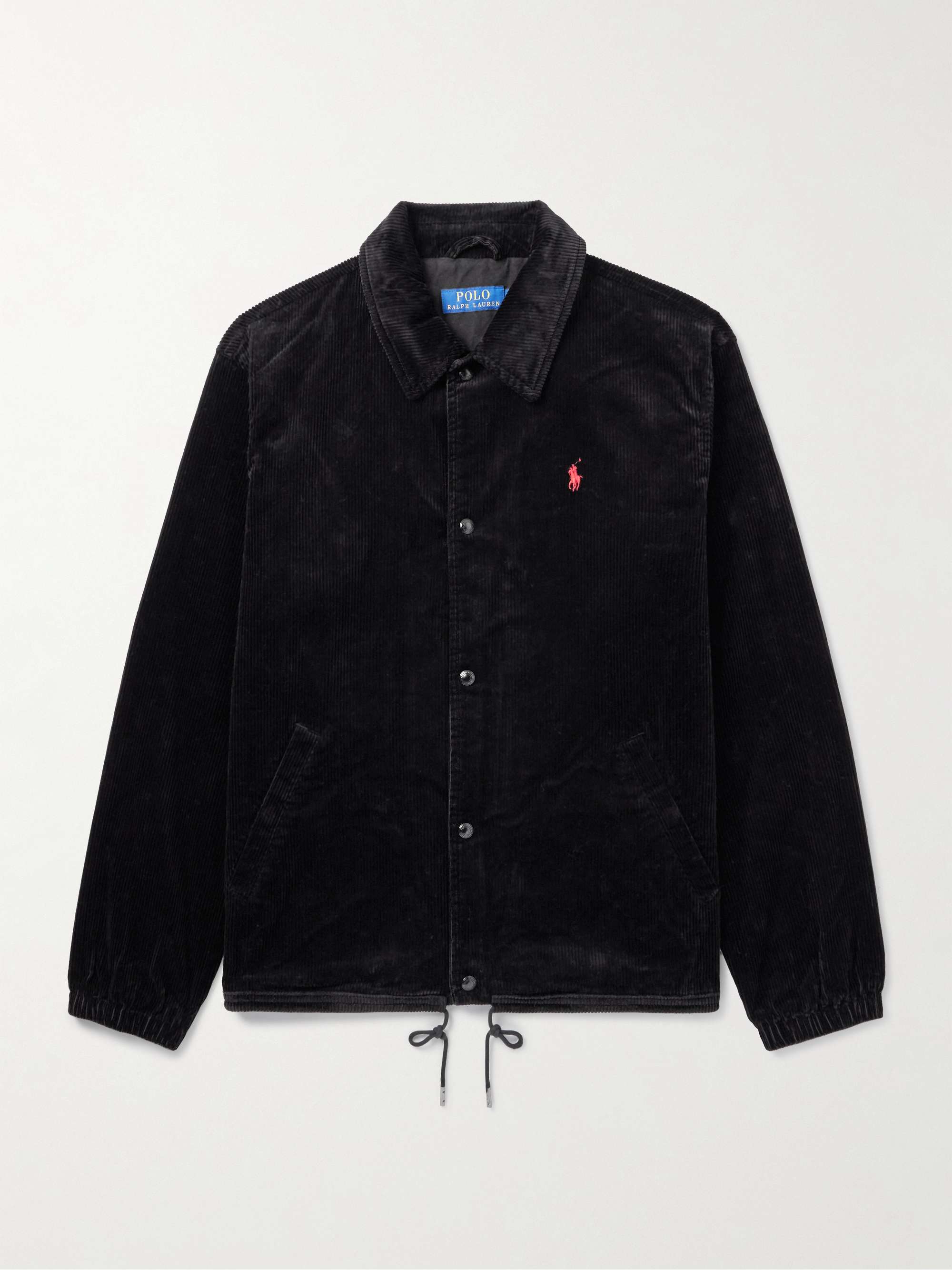 Logo-Embroidered Cotton-Corduroy Jacket view