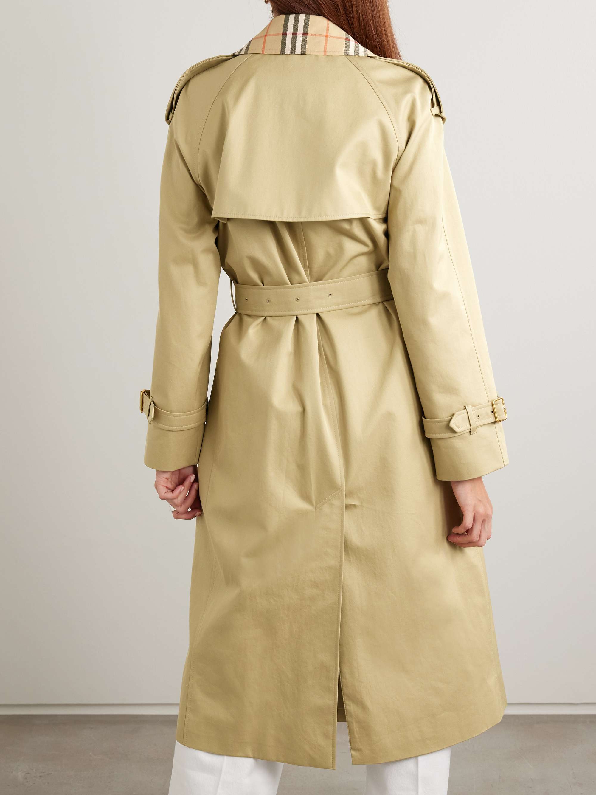 Castleford checked cotton-gabardine trench coat view