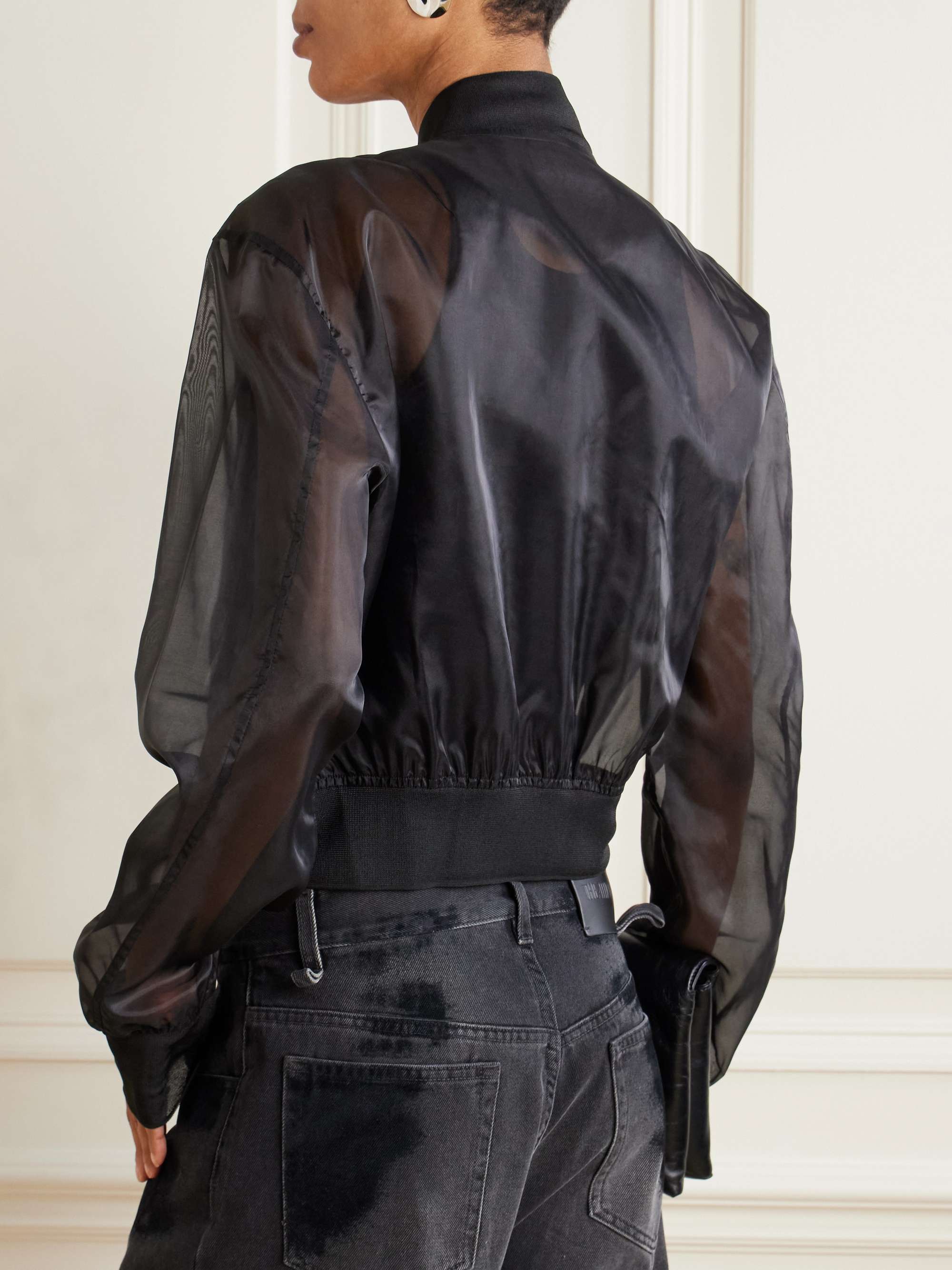 Micky silk-blend organza bomber jacket view