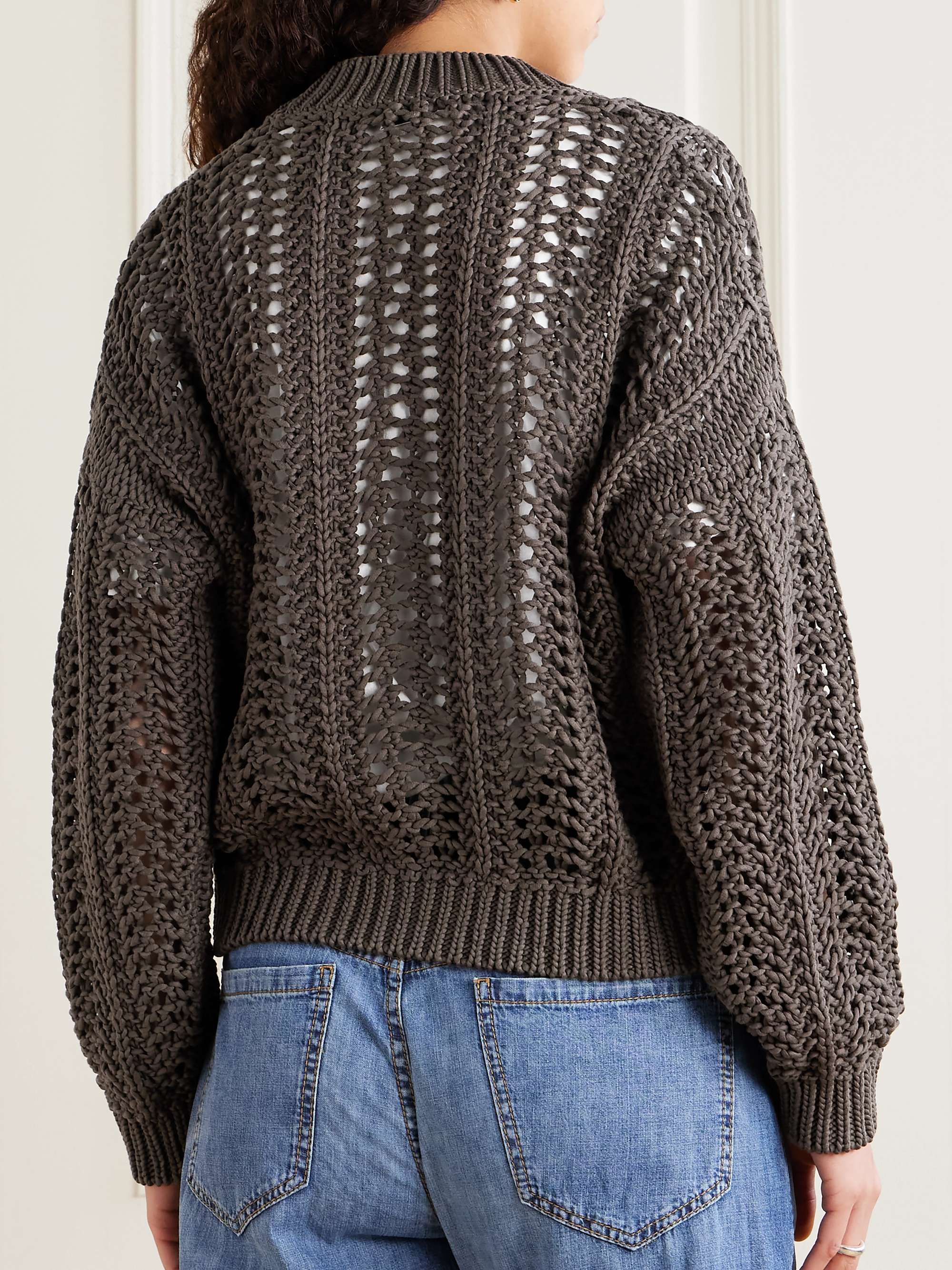 Open-knit cotton cardigan view