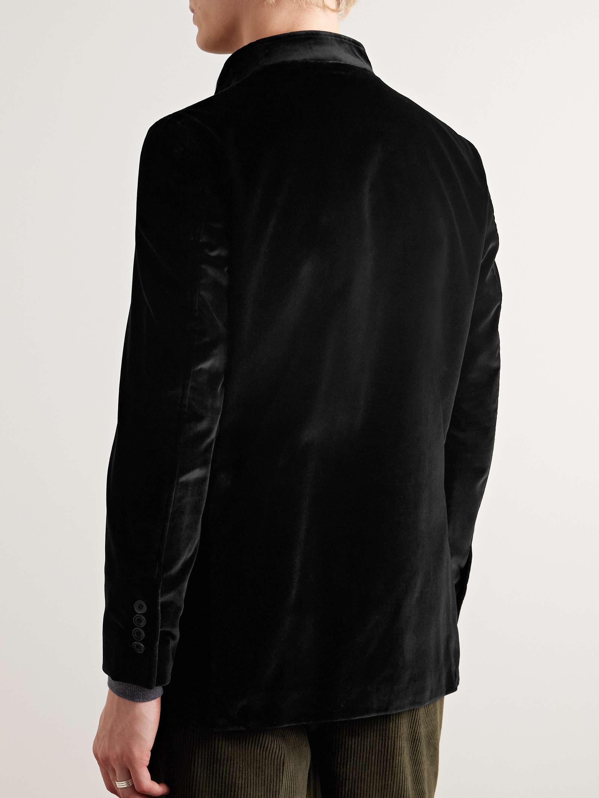 Nehru-Collar Cotton-Velvet Suit Jacket view