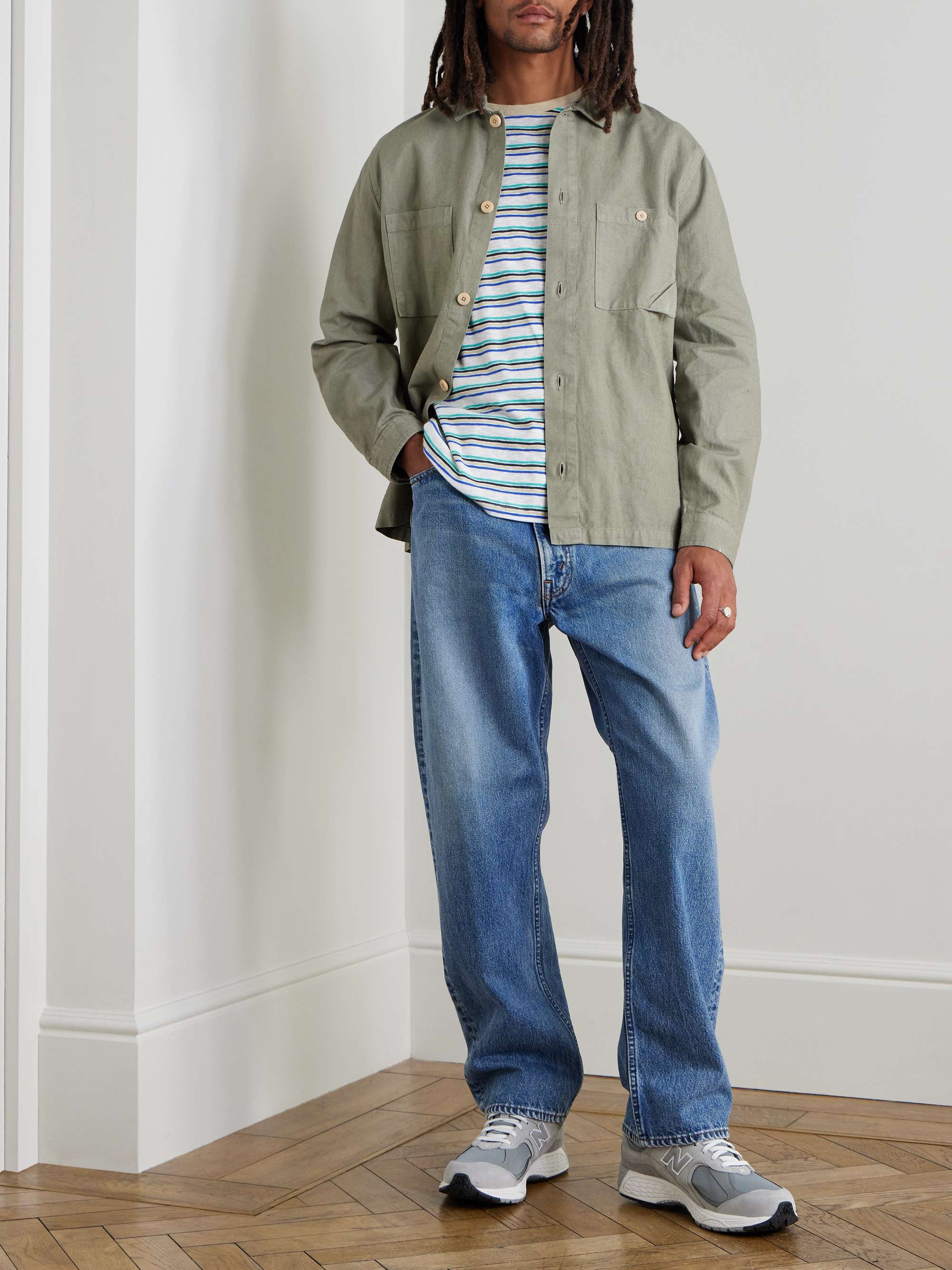 Striped Slub Cotton-Jersey T-Shirt view