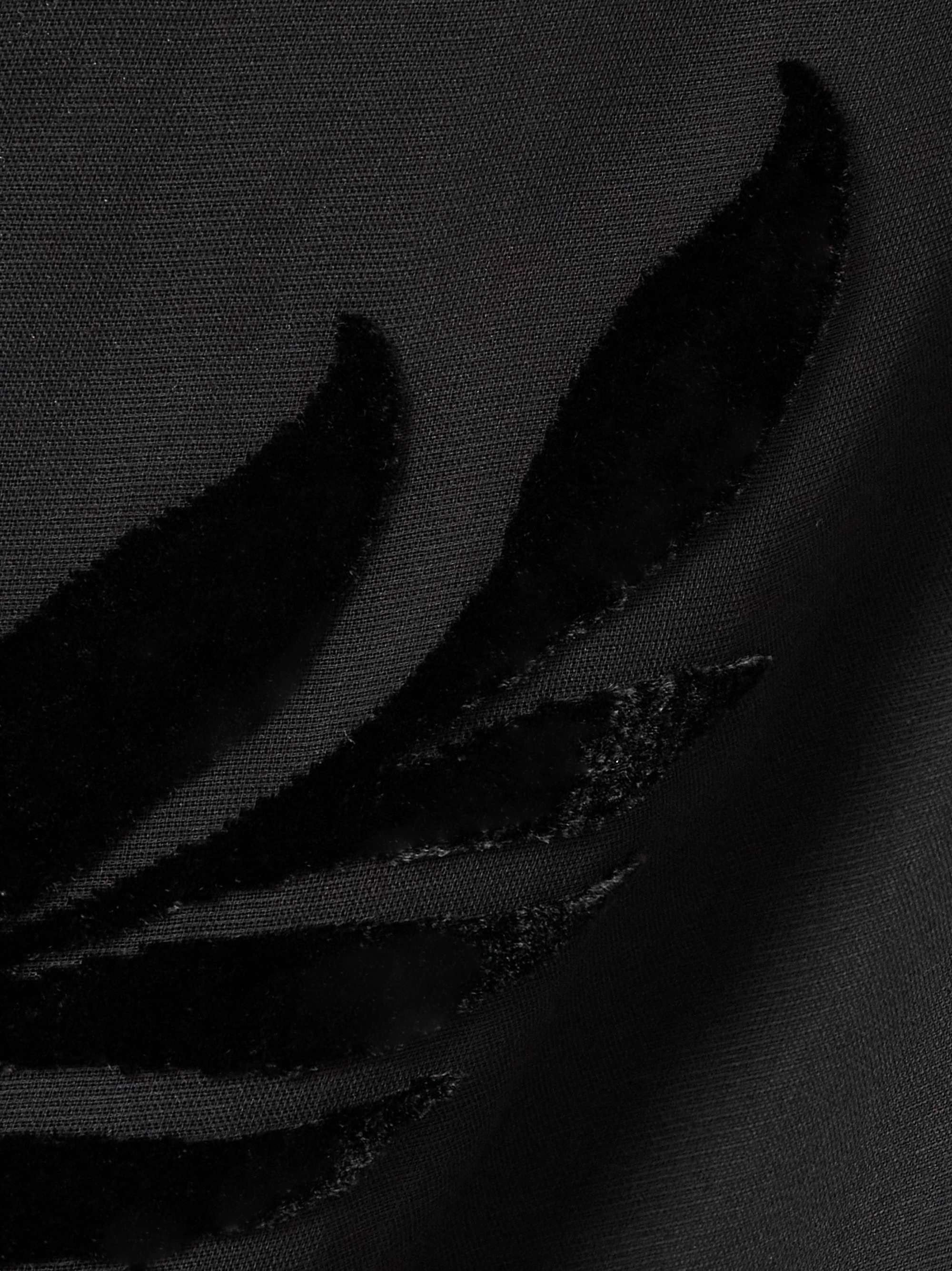 Asymmetric devoré-velvet wrap skirt view