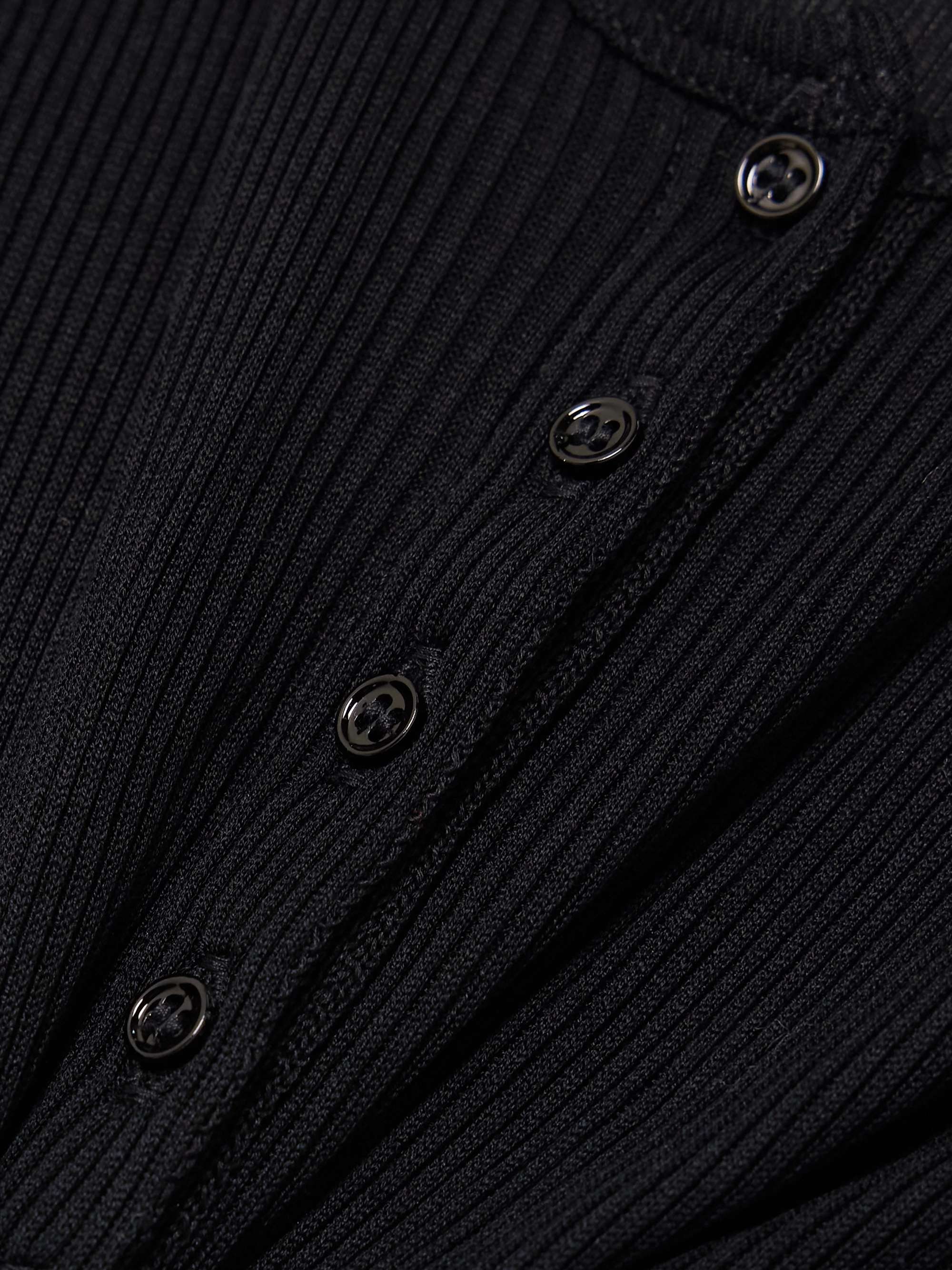 Lamylic ribbed cotton Henley top view