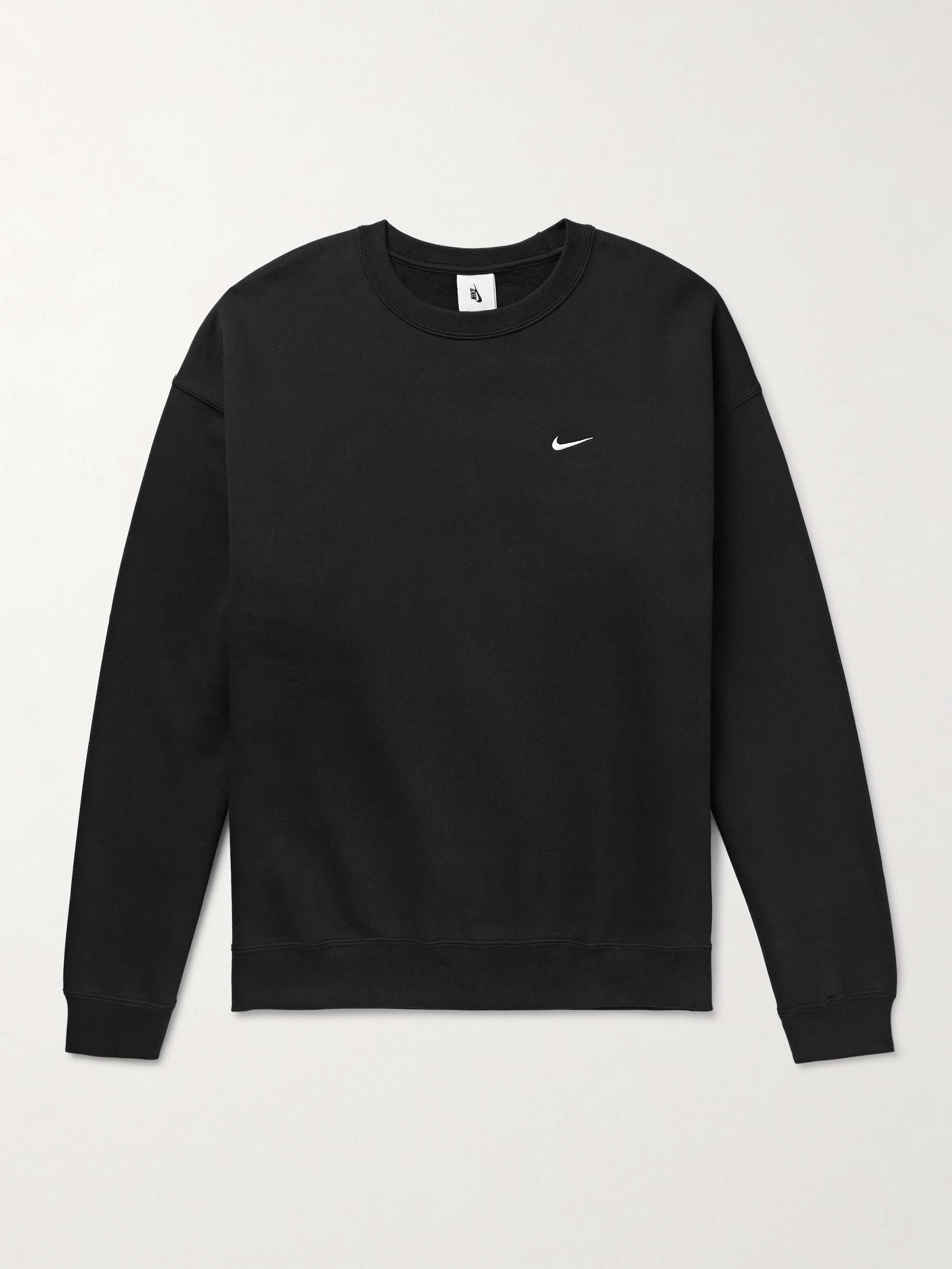 Solo Swoosh Logo-Embroidered Cotton-Blend Jersey Sweatshirt view
