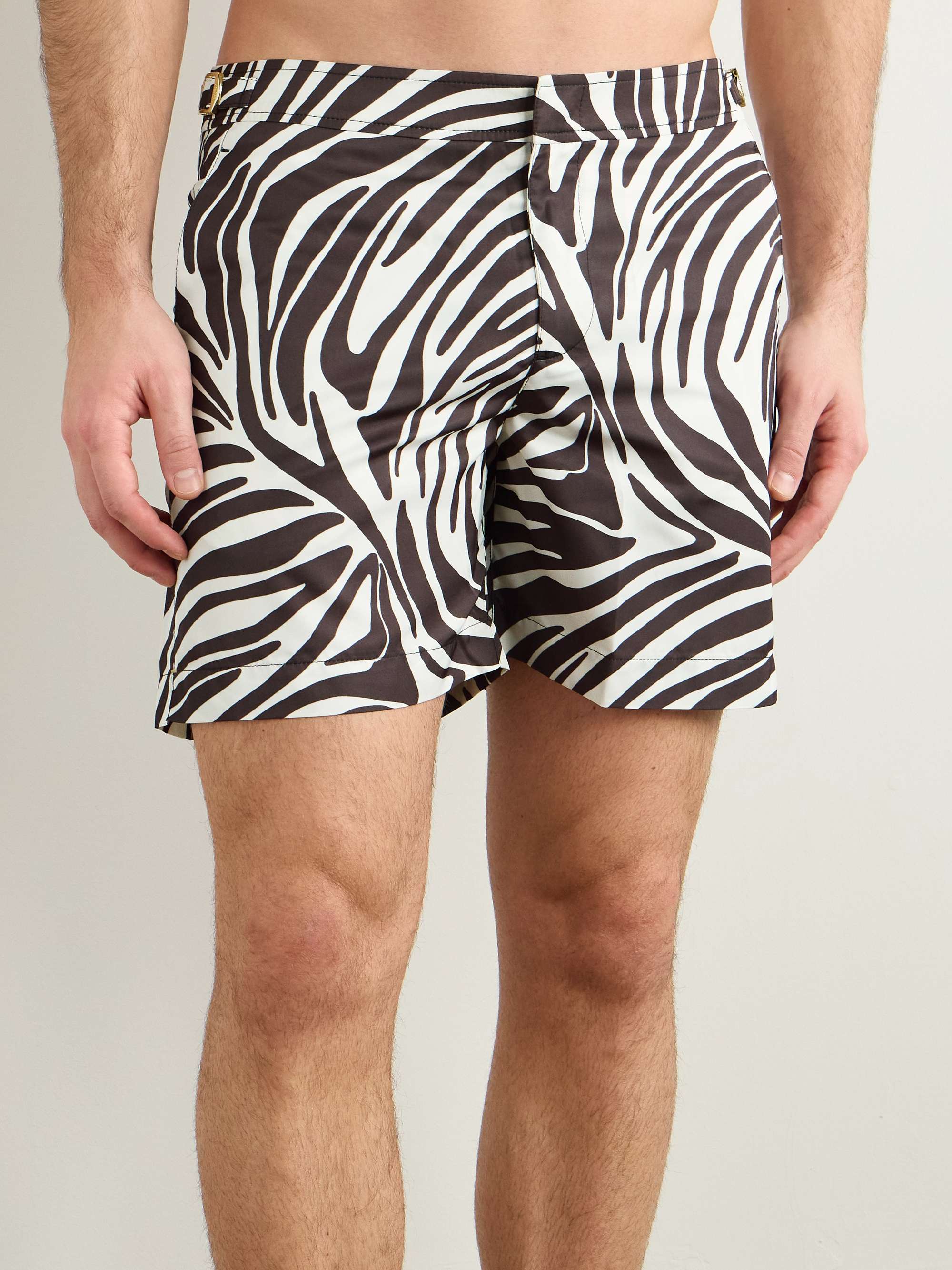 + 007 Bulldog Straight-Leg Zebra-Print Recycled Swim Shorts view