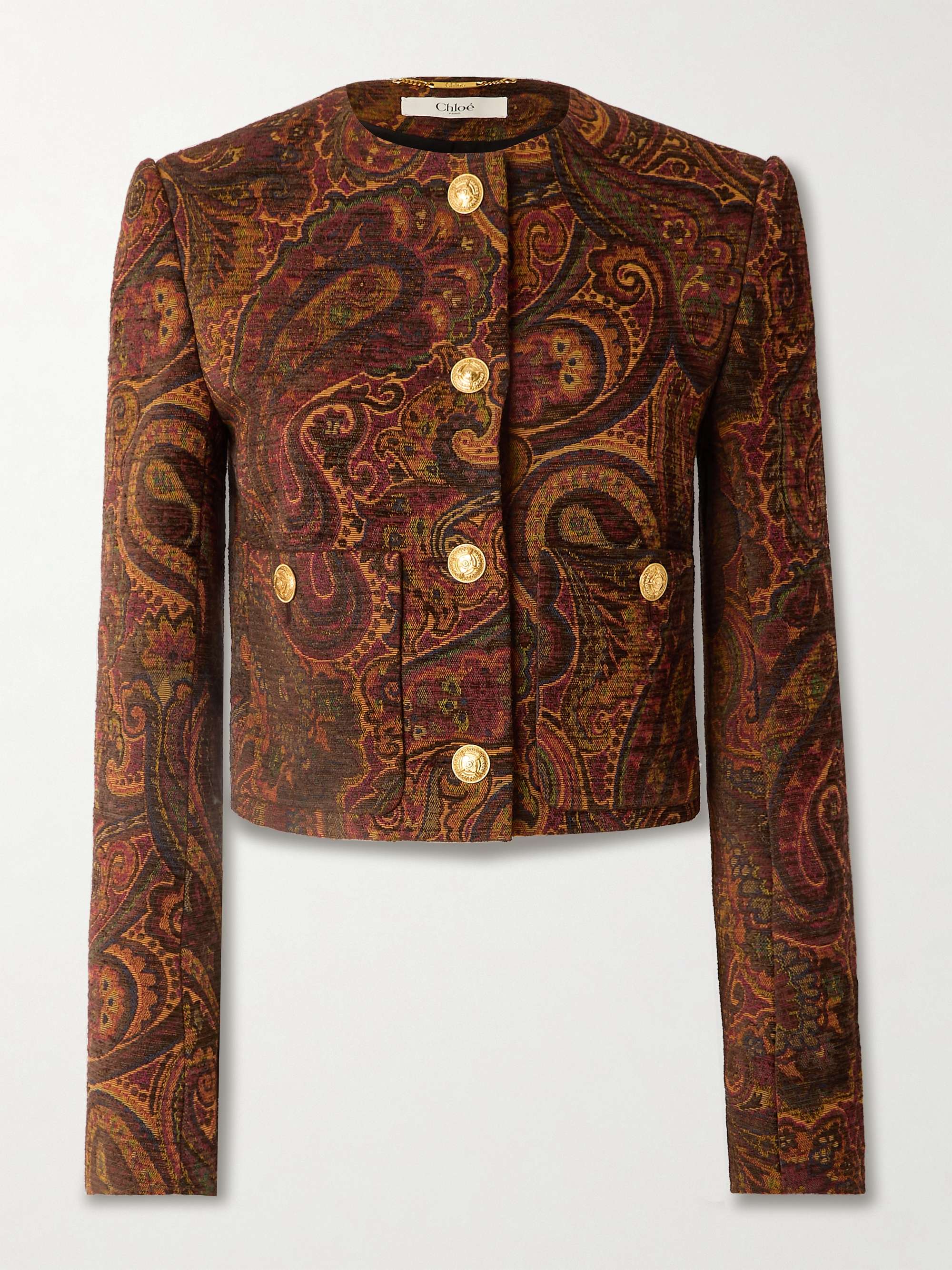Cropped jacquard jacket view