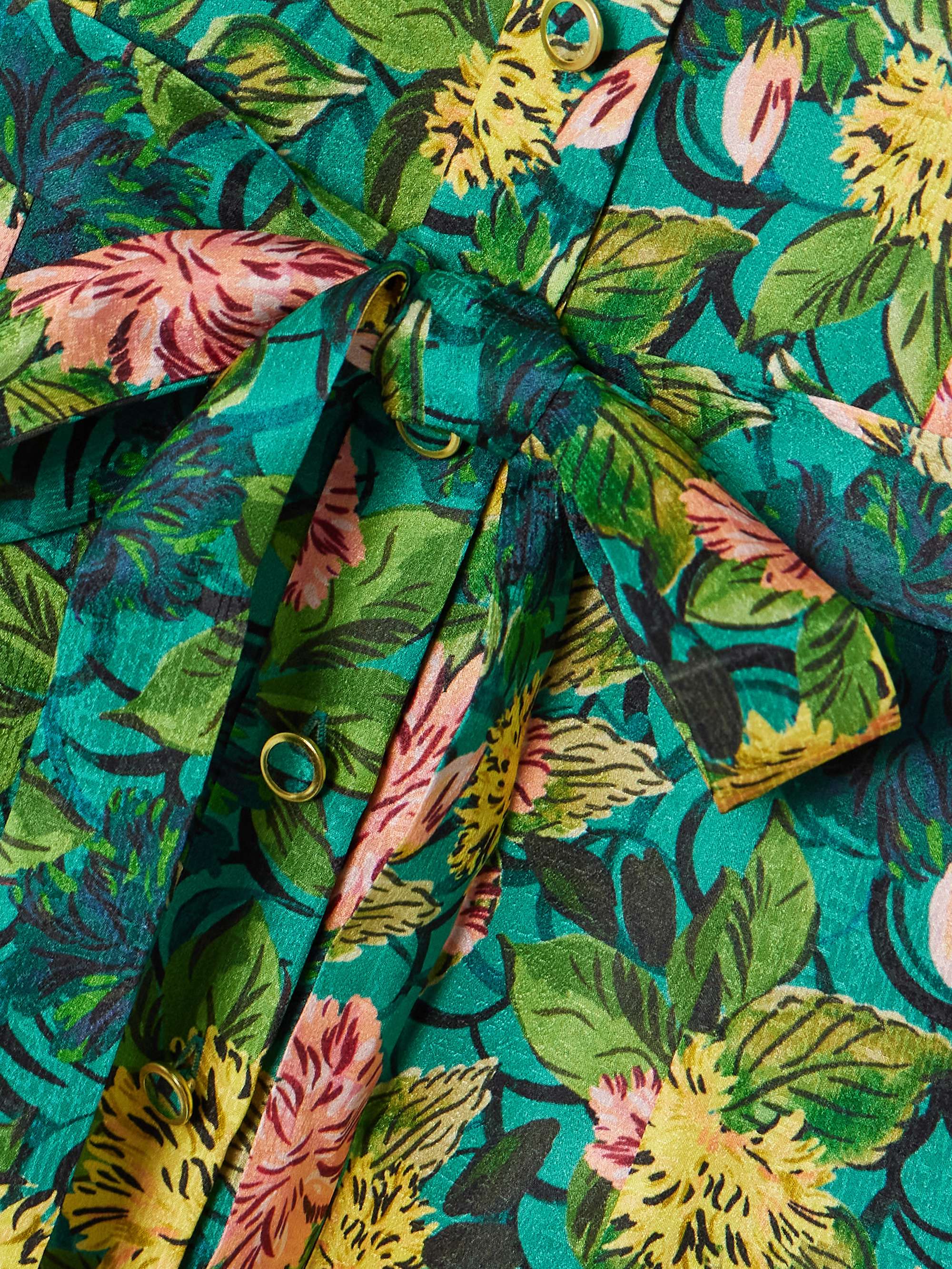Vanessa D belted printed silk midi shirt dress view