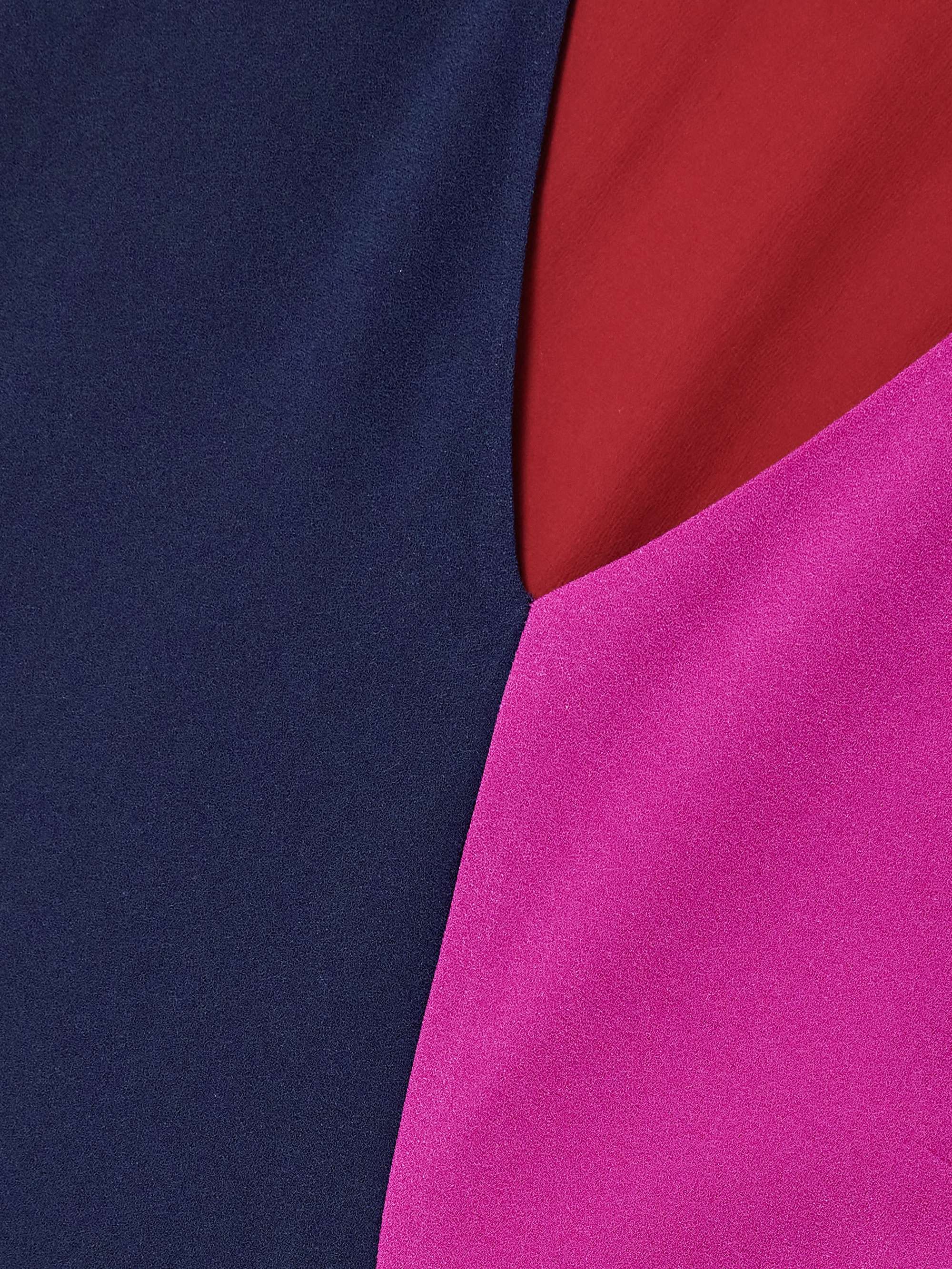 Miral asymmetric color-block crepe de chine midi dress view