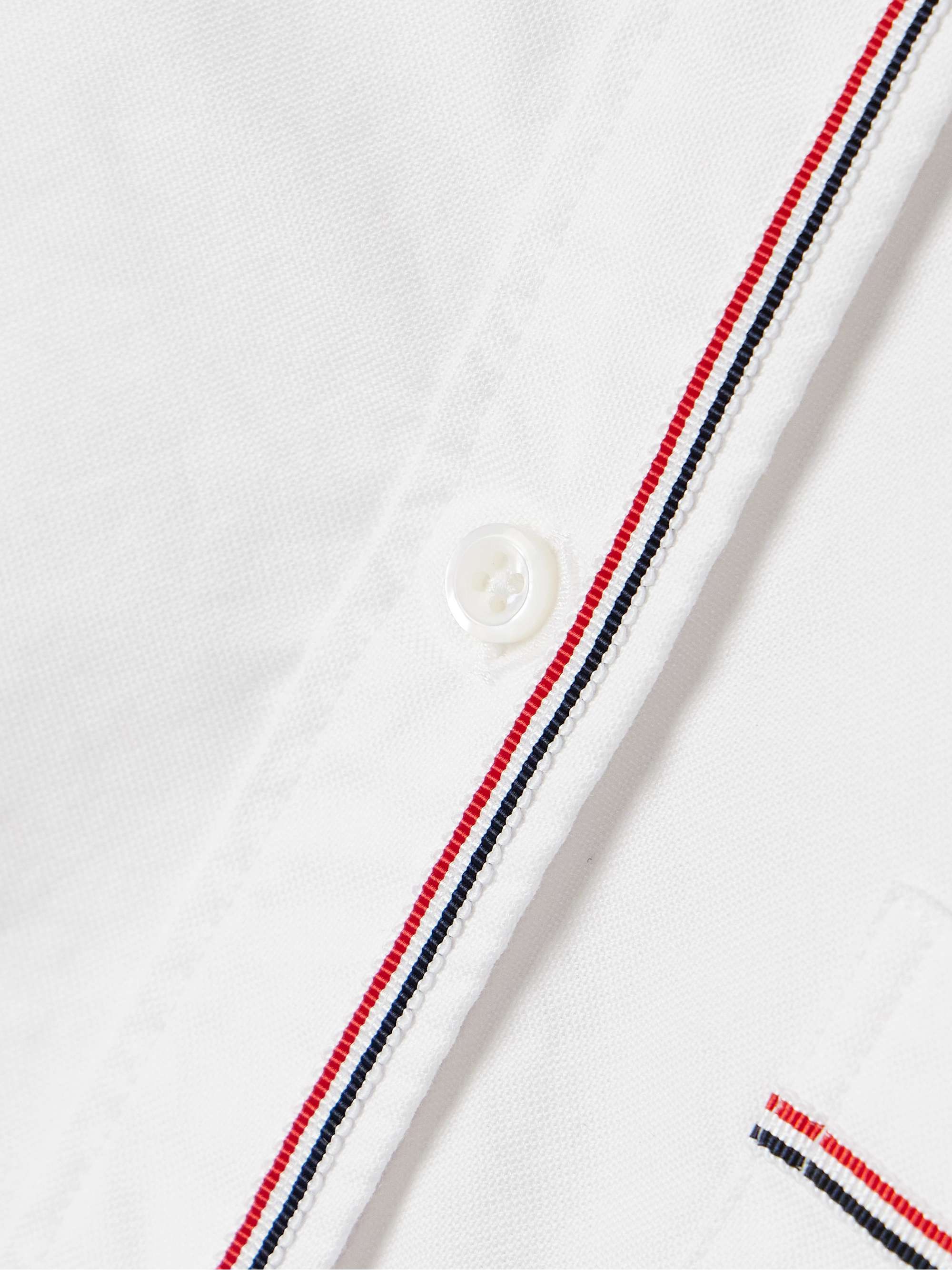 Cropped grosgrain-trimmed cotton Oxford shirt view