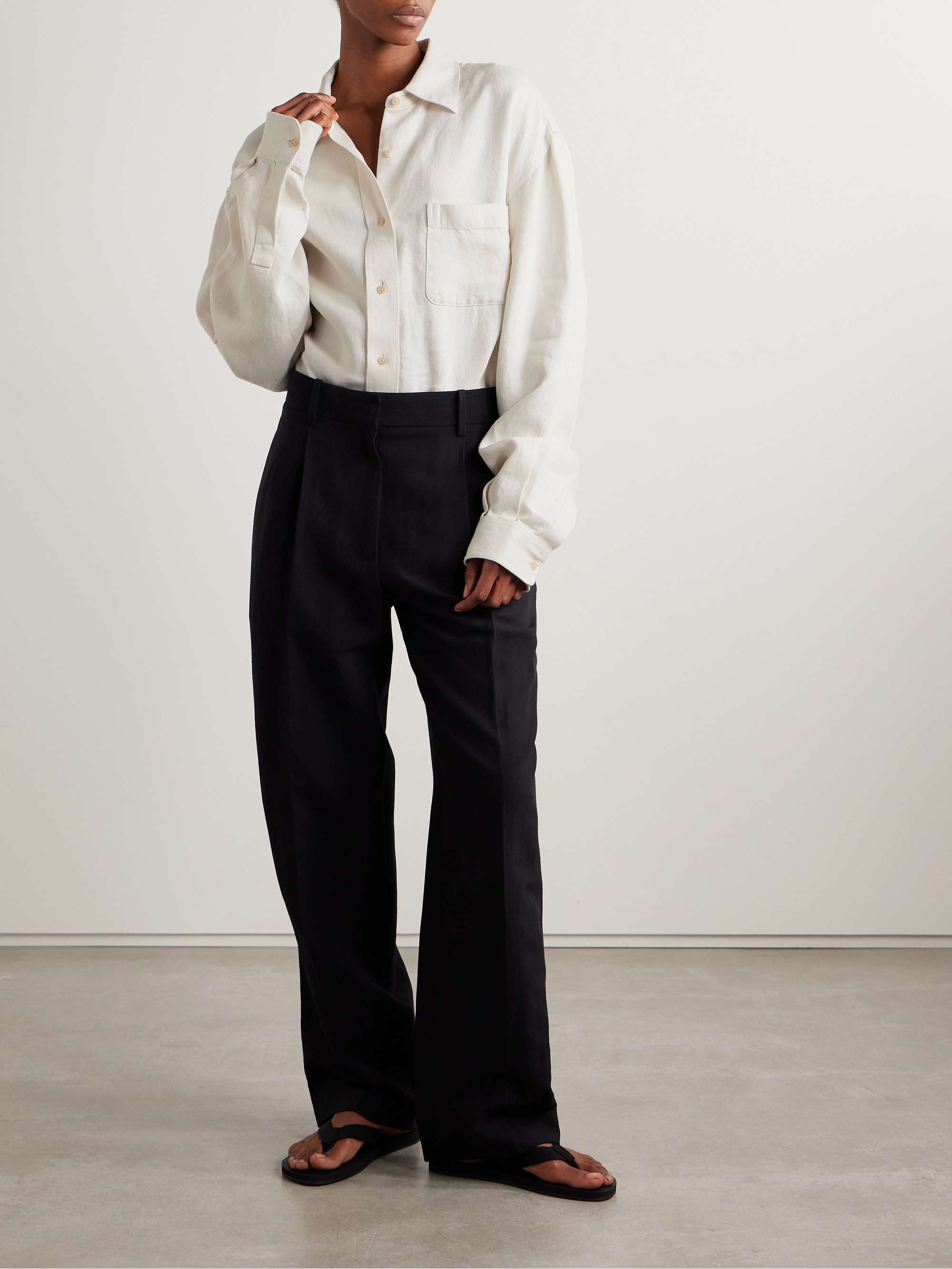 Nesson linen-twill shirt view