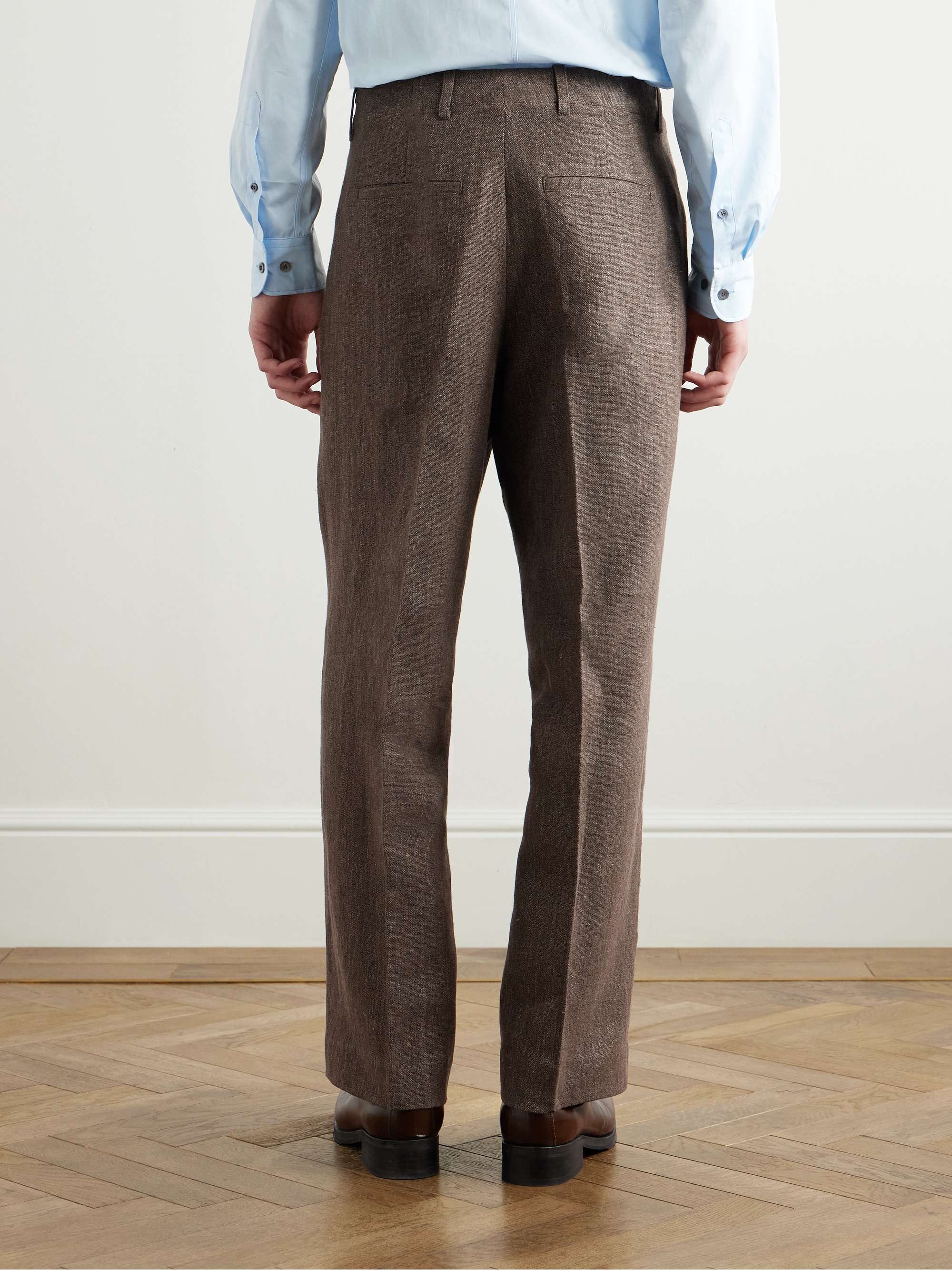 Borrowed Straight-Leg Linen and Cotton-Blend Trousers view