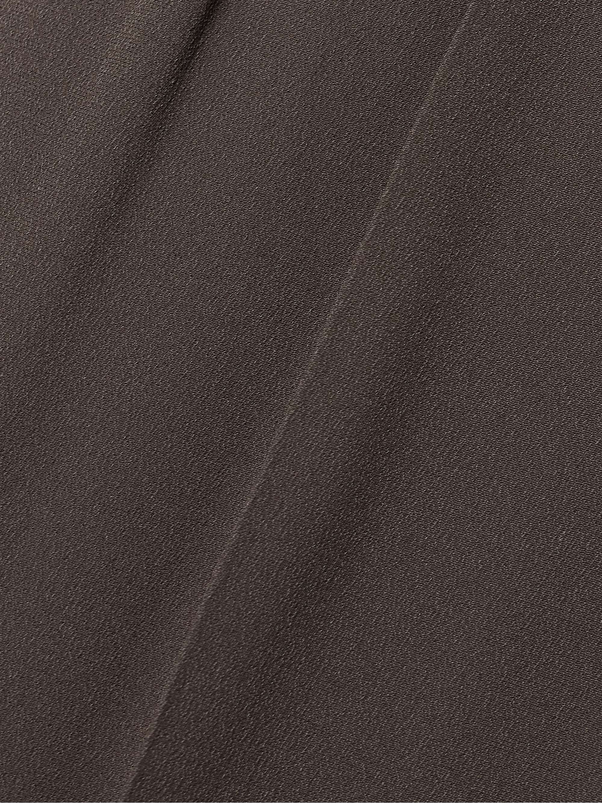 Cropped pleated crepe pants view
