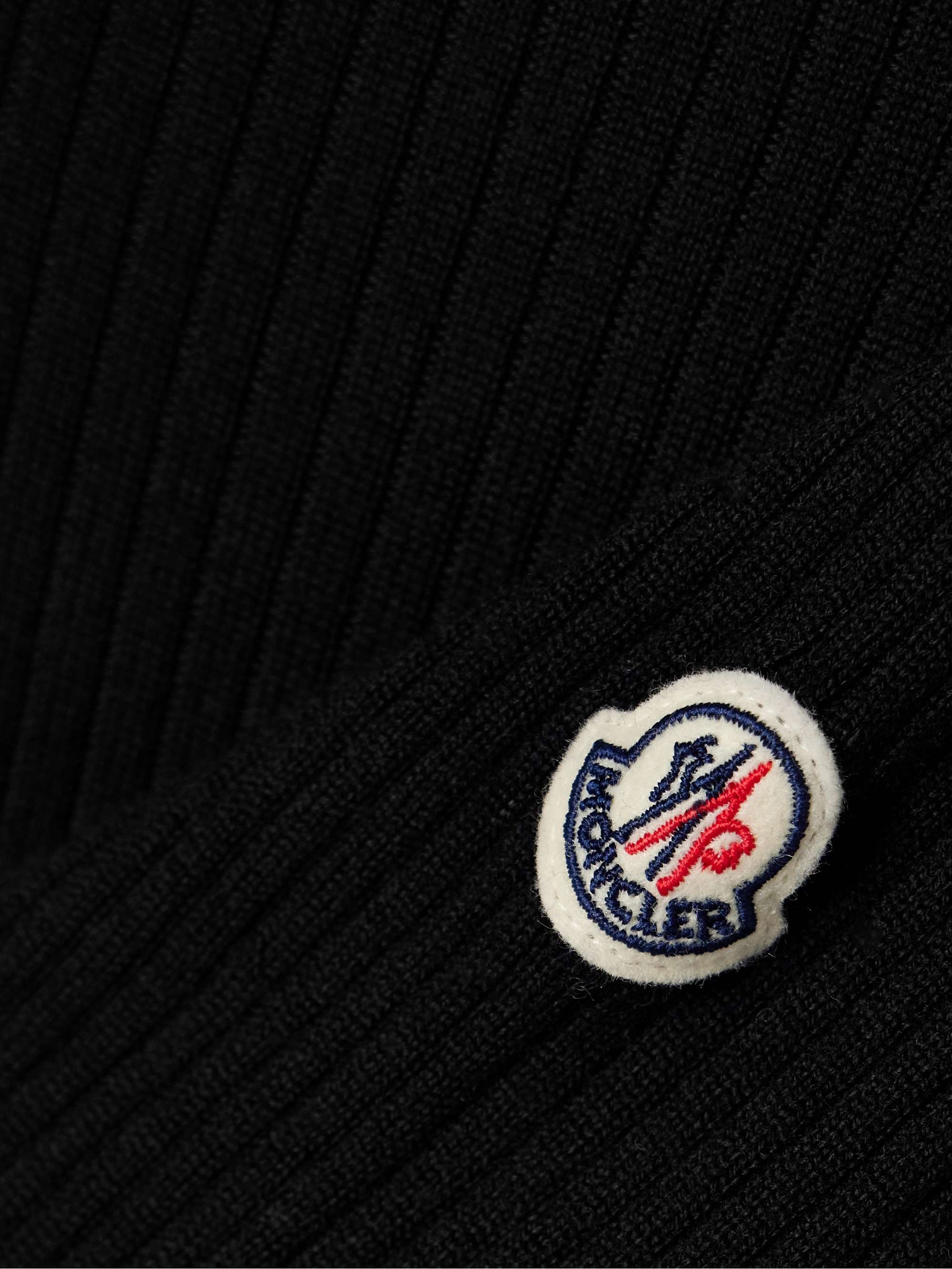 Appliqued ribbed wool turtleneck sweater view